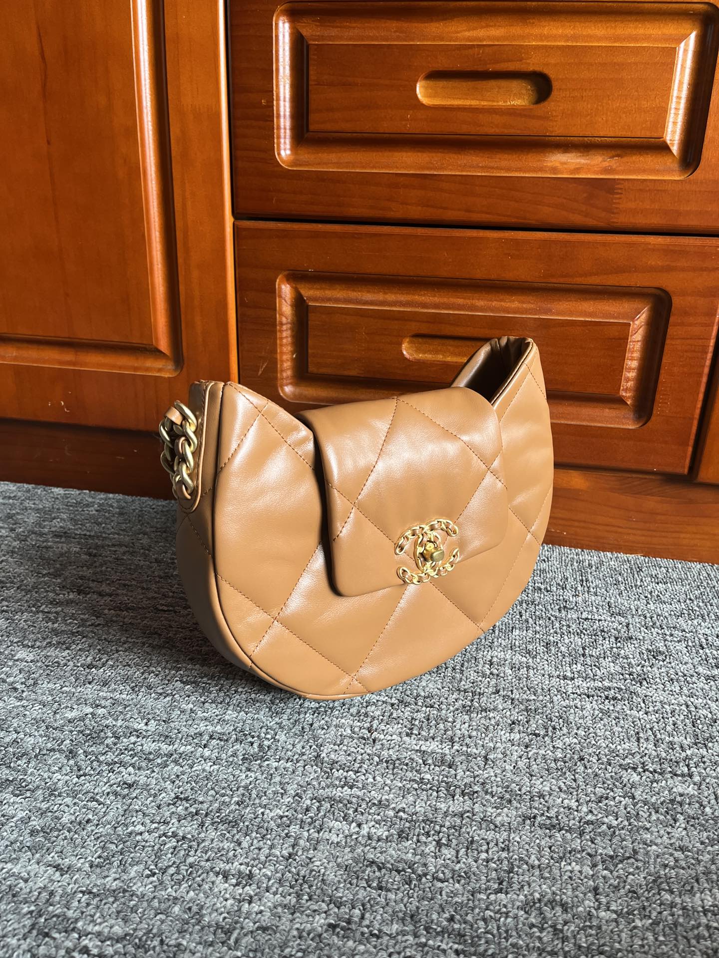 HOBO BAG 23 IN BRONZE BROWN LAMBSKIN GOLD MIX SILVER HARDWARE mysite