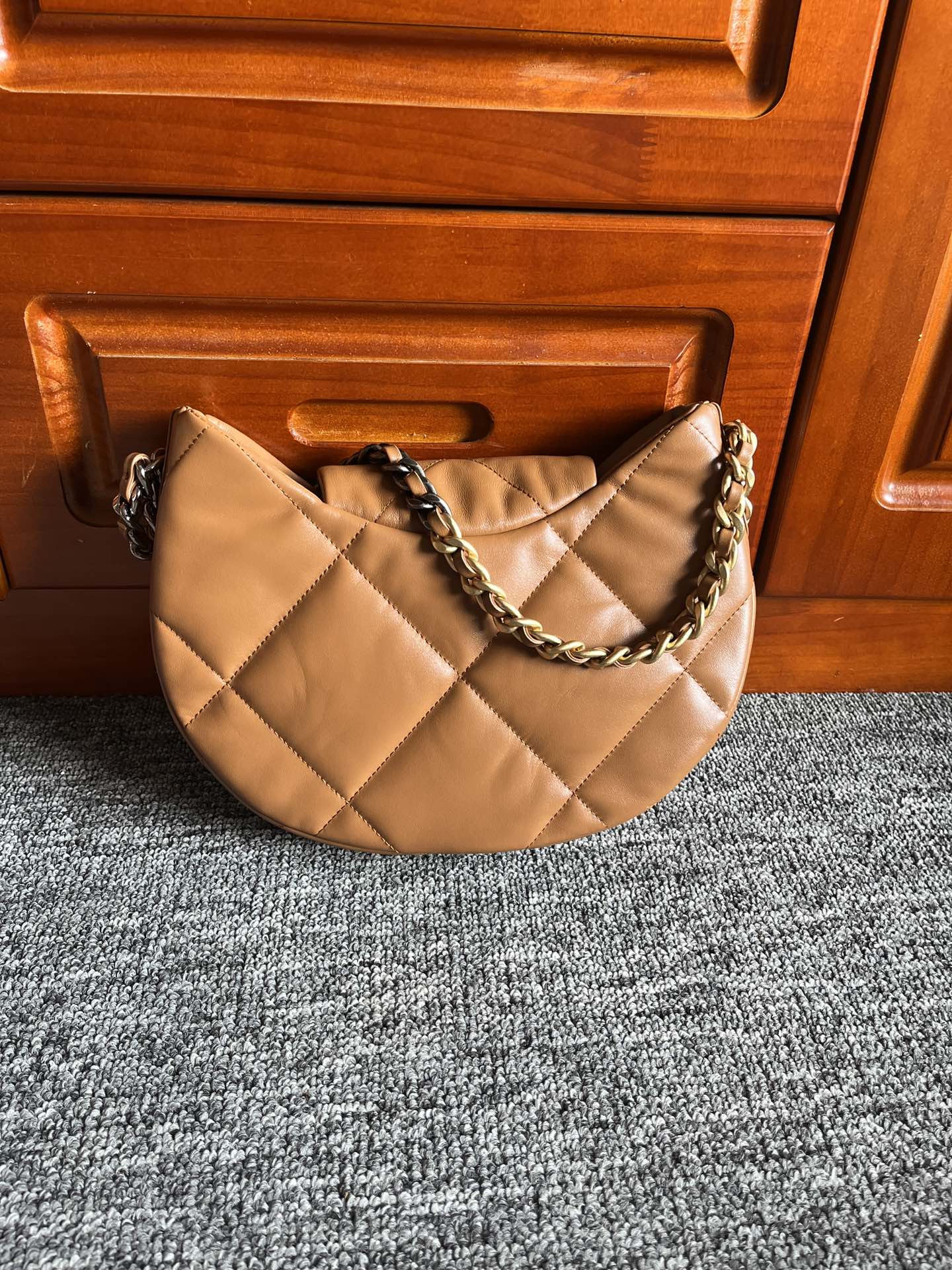 HOBO BAG 23 IN BRONZE BROWN LAMBSKIN GOLD MIX SILVER HARDWARE mysite