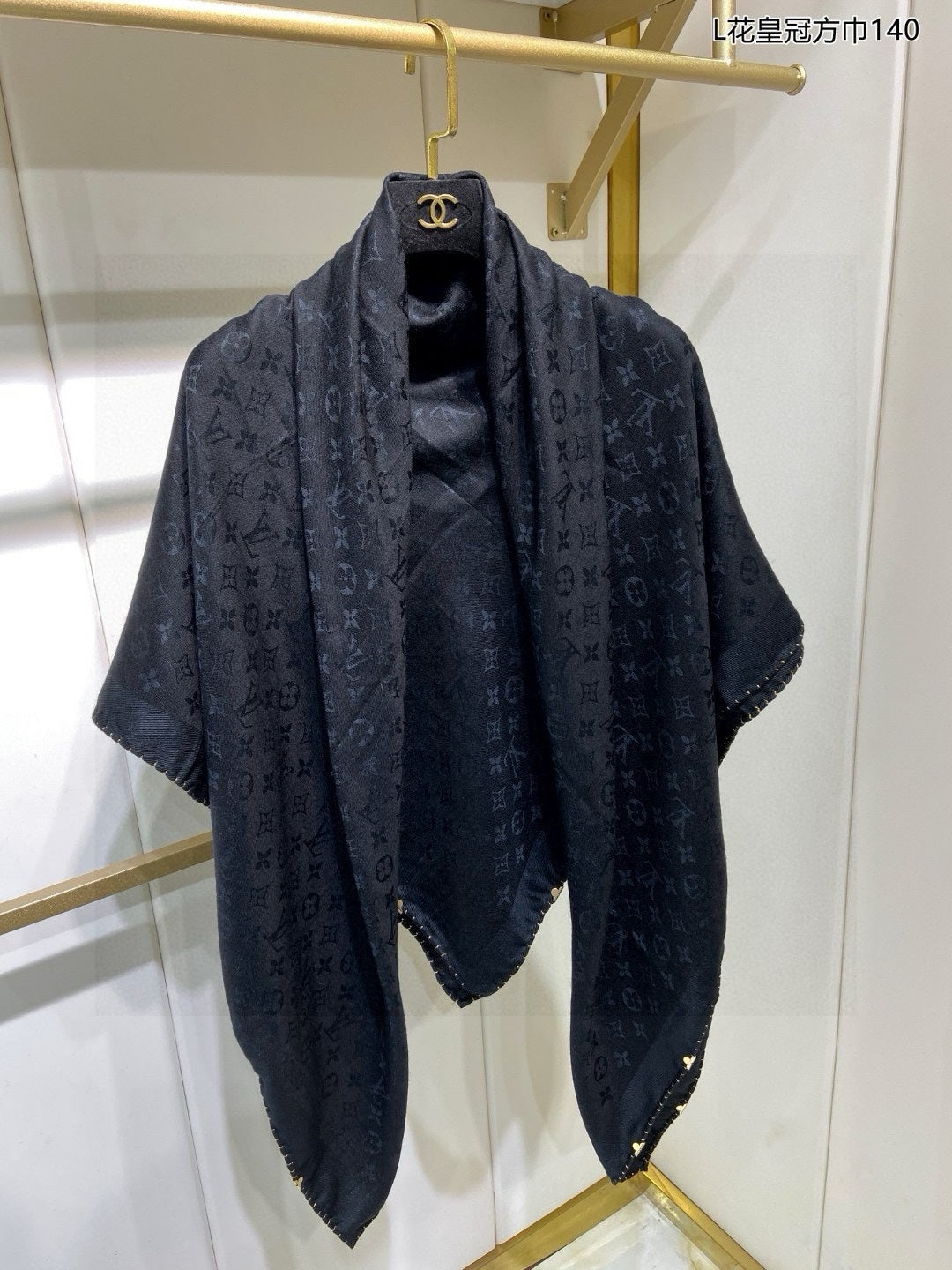 EVERMORE SCARF 140 CM IN BLACK SILK AND WOOL 396258 mysite