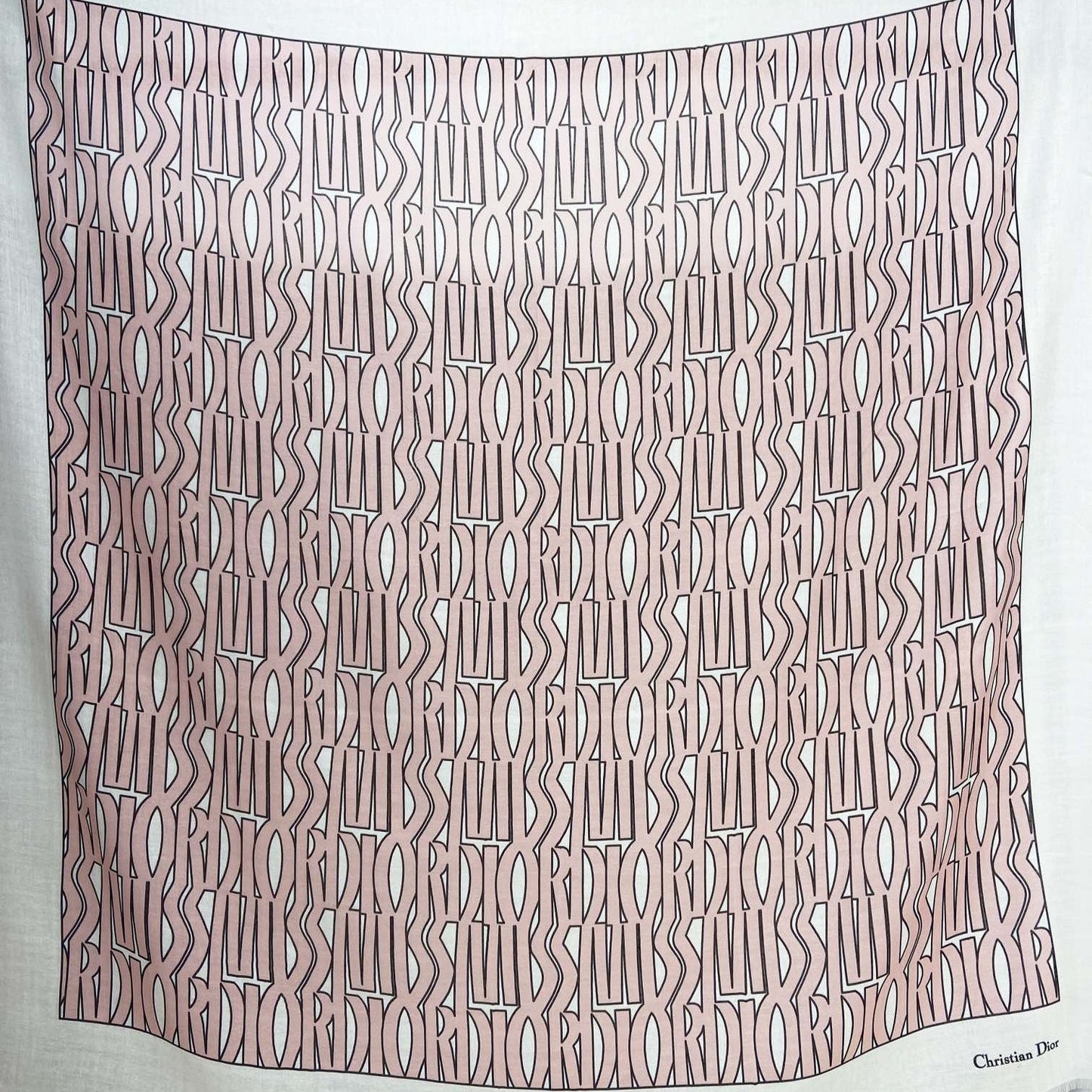 MISS DIOR ALLOVER SHAWL 140 CM IN PALE PINK MIX WHITE SILK CASHMERE 411631 mysite