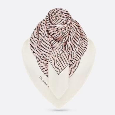 MISS DIOR ALLOVER SHAWL 140 CM IN PALE PINK MIX WHITE SILK CASHMERE 411631 mysite