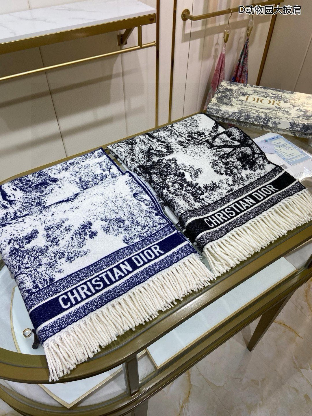 SQUARE SCARF 140 CM IN BLACK MIX WHITE MONOGRAM CASHMERE AND WOOL 416918 mysite