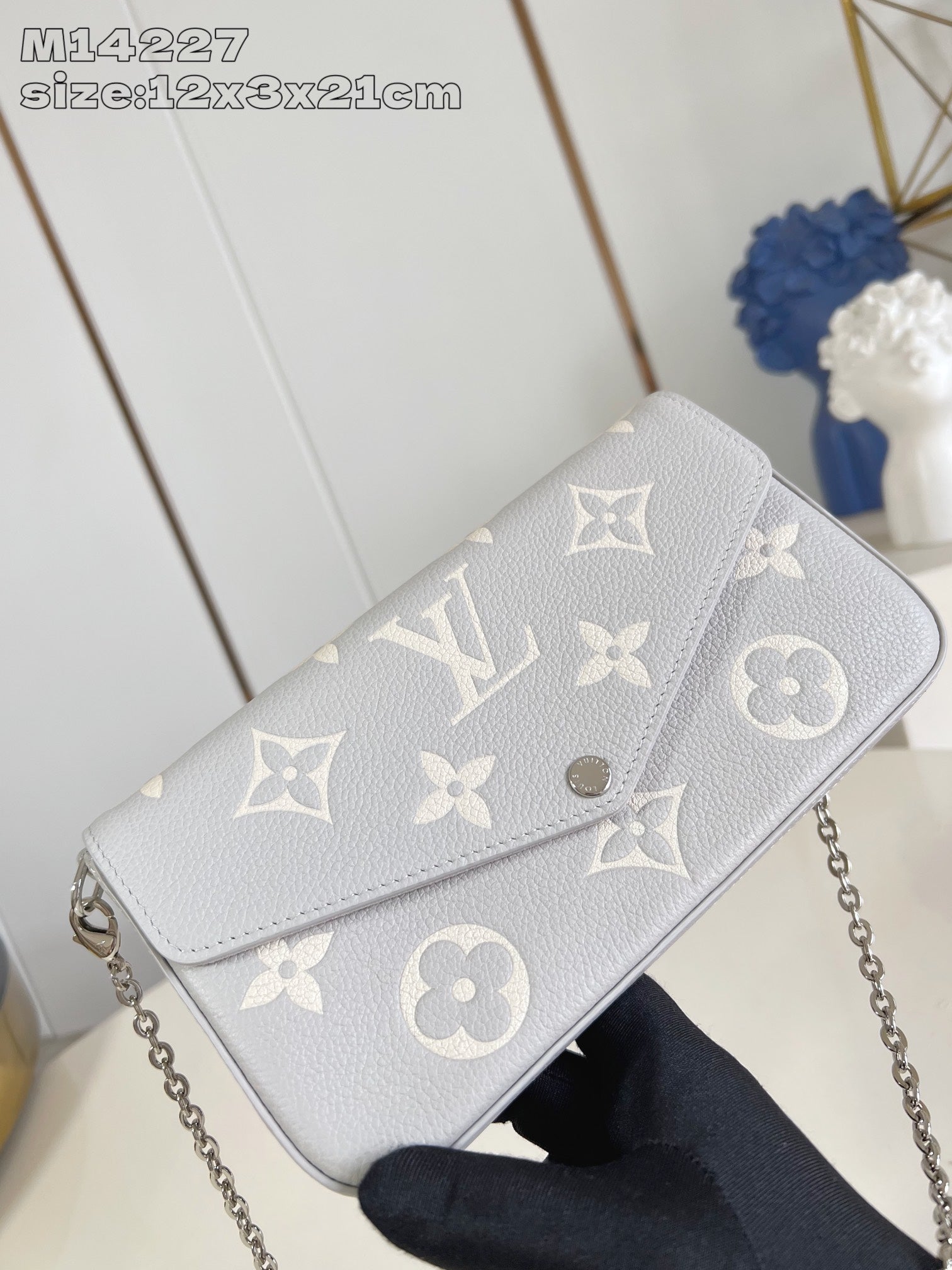 LV Pochette Felicie Brume Gray Monogram Cowhide 205525 mysite