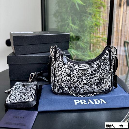 PRA 22 SATIN MINI-BAG WITH FULLY RHINSTONES mysite