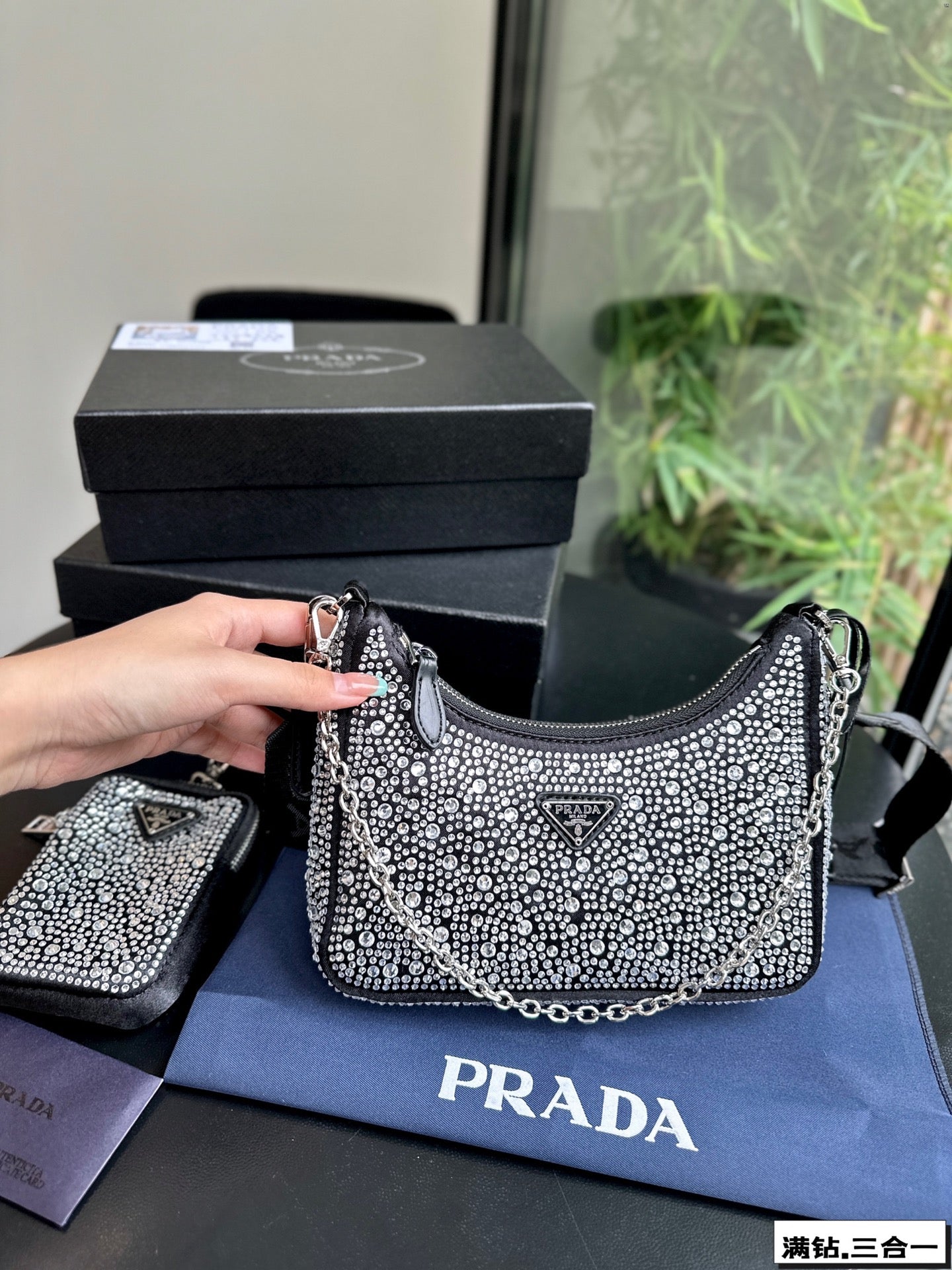 PRA 22 SATIN MINI-BAG WITH FULLY RHINSTONES mysite