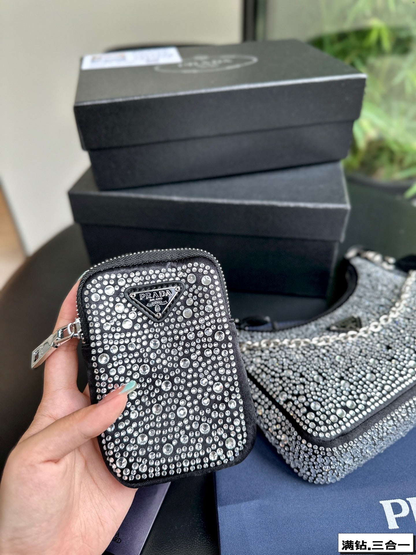 PRA 22 SATIN MINI-BAG WITH FULLY RHINSTONES mysite