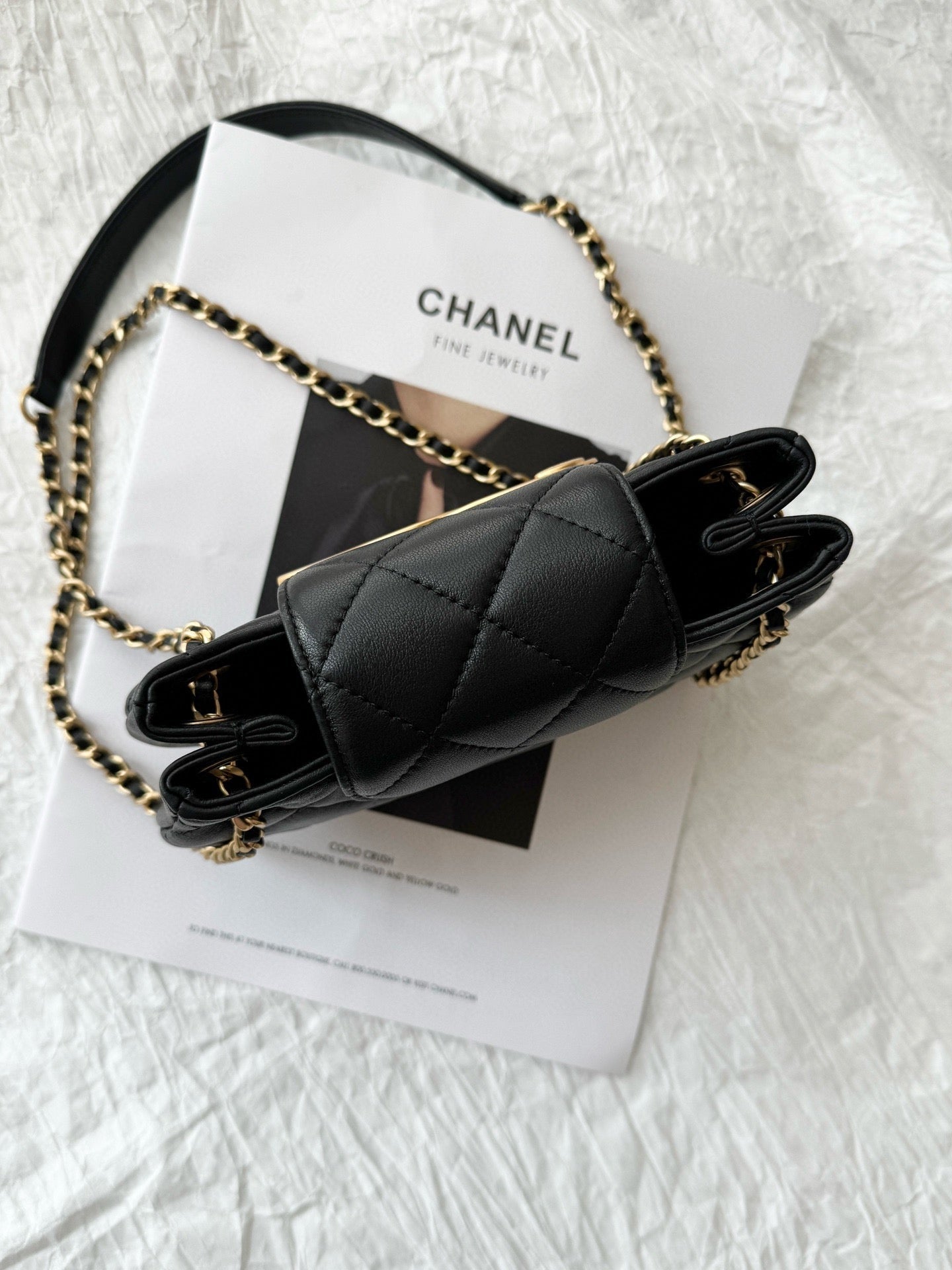 24c cc hobo bag 20cm black lambskin gold hardware mysite