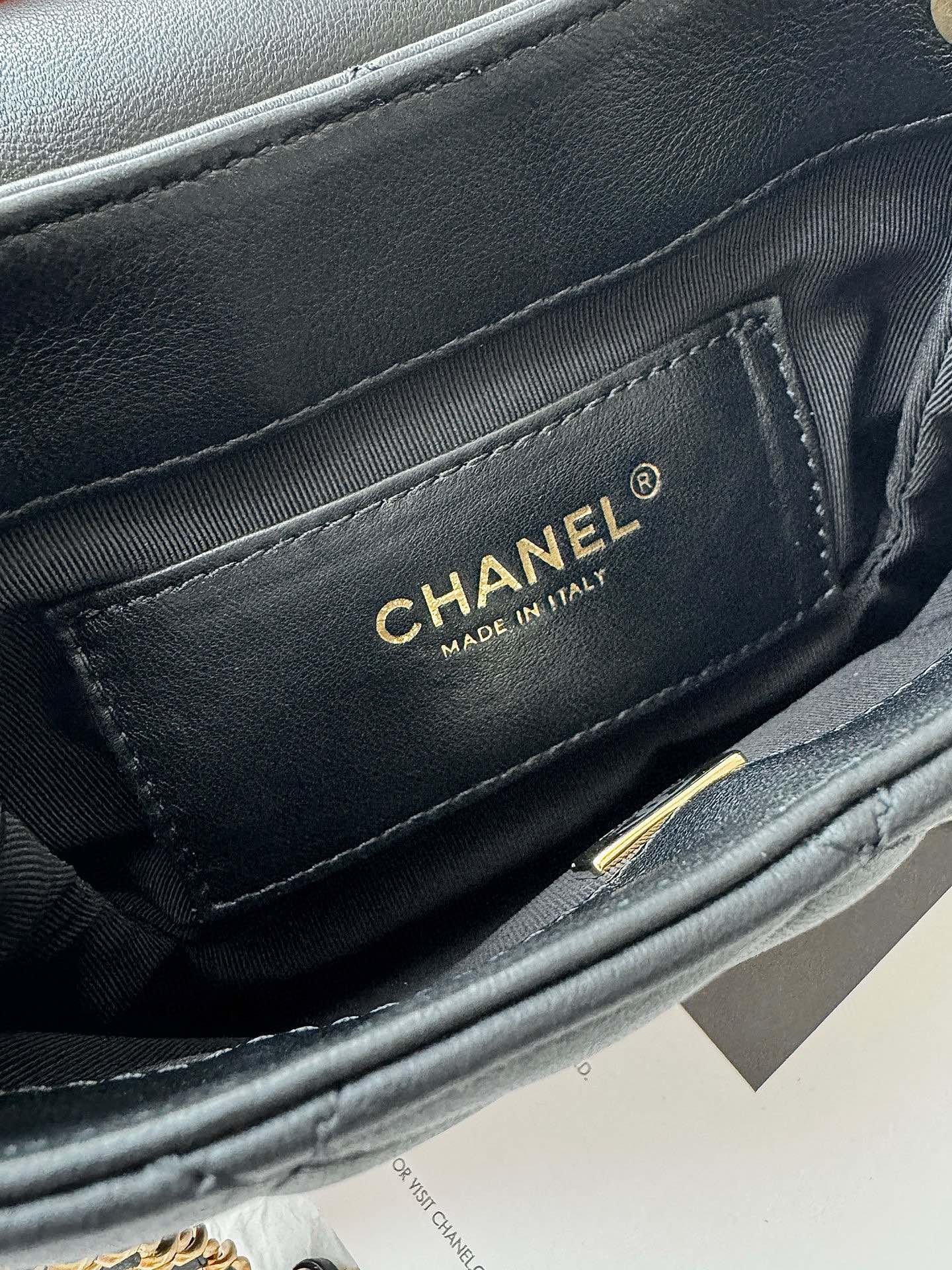 24c cc hobo bag 20cm black lambskin gold hardware mysite