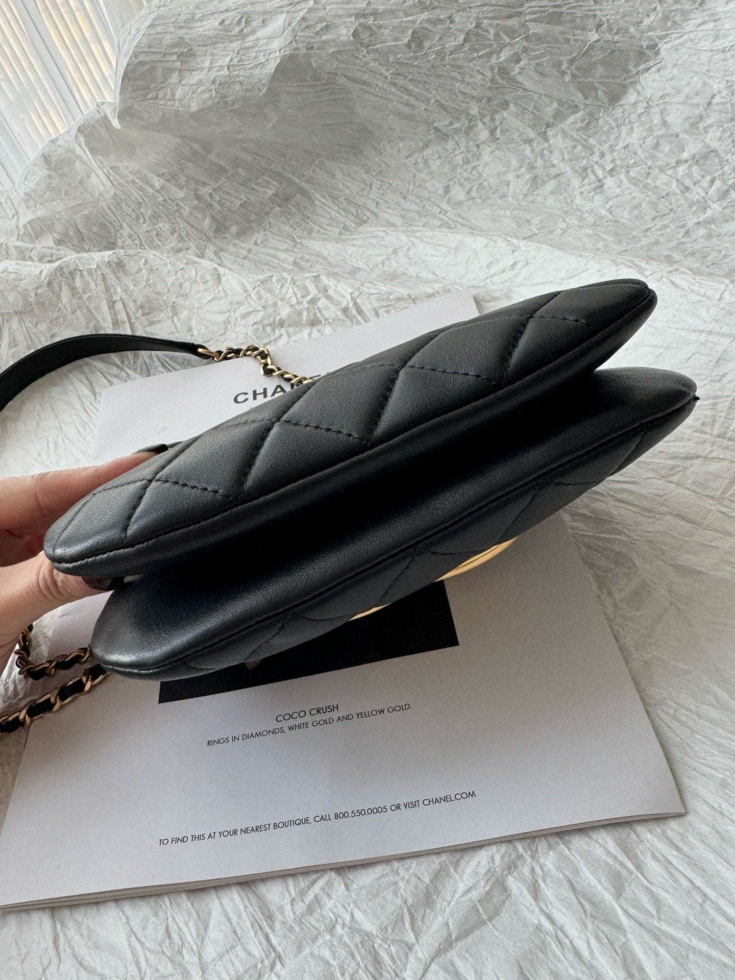 24c cc hobo bag 20cm black lambskin gold hardware mysite