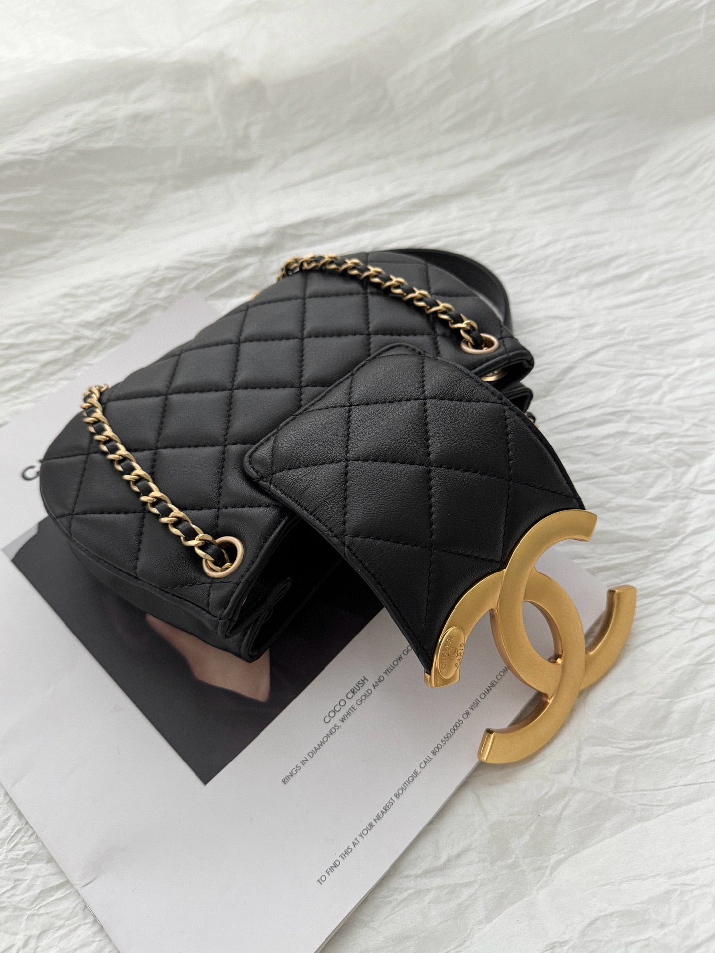 24c cc hobo bag 20cm black lambskin gold hardware mysite