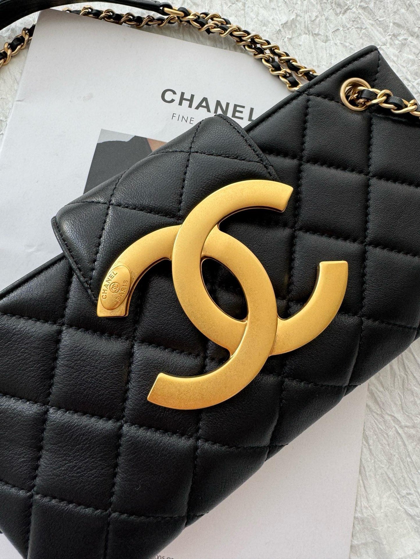 24c cc baguette bag black lambskin gold hardware mysite