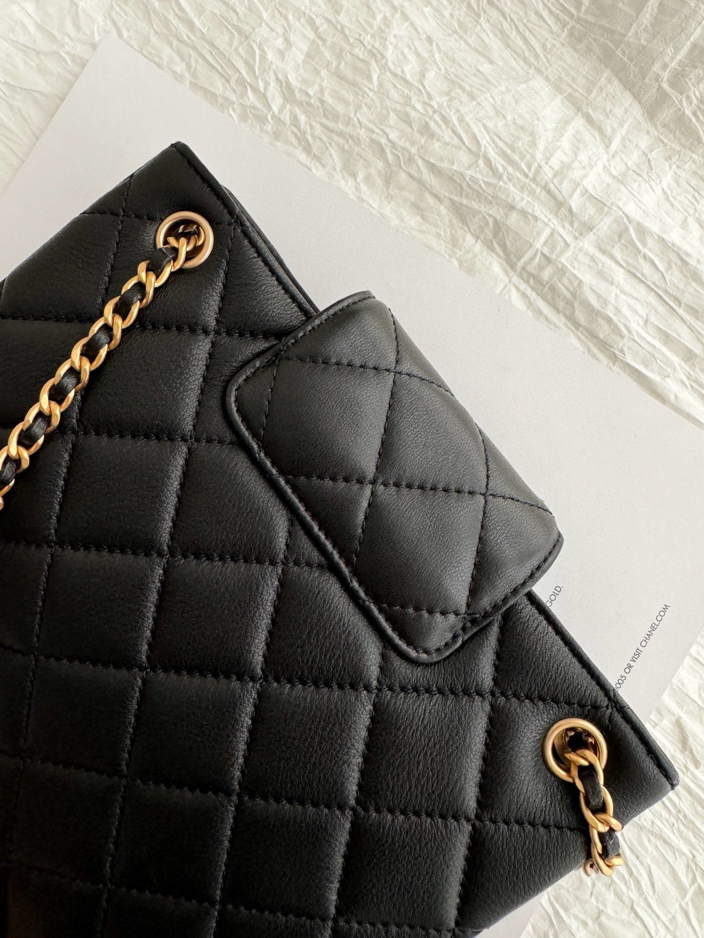 24c cc small shopping bag 21cm black lambskin gold hardware mysite