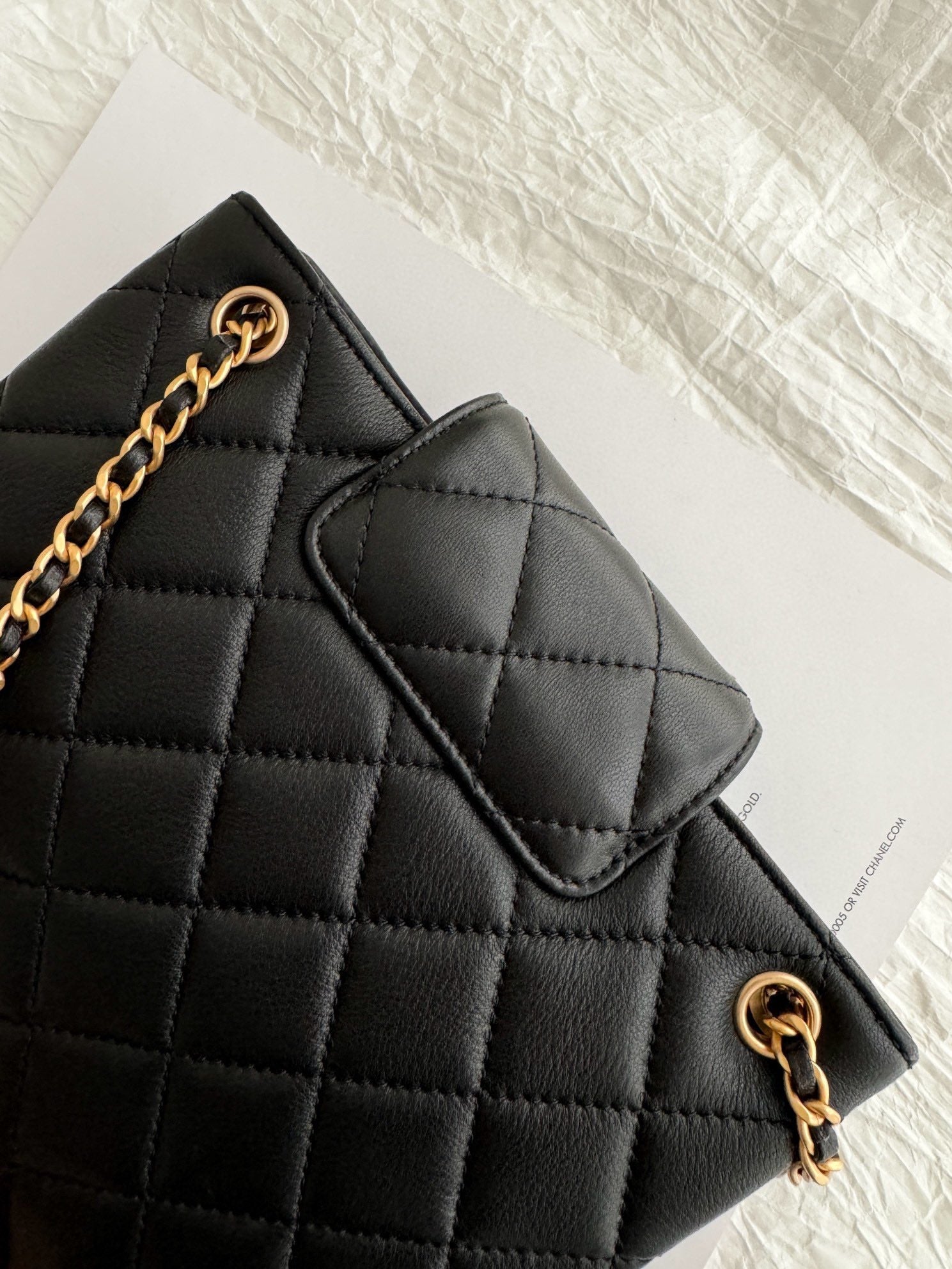 24c cc small shopping bag 21cm black lambskin gold hardware mysite