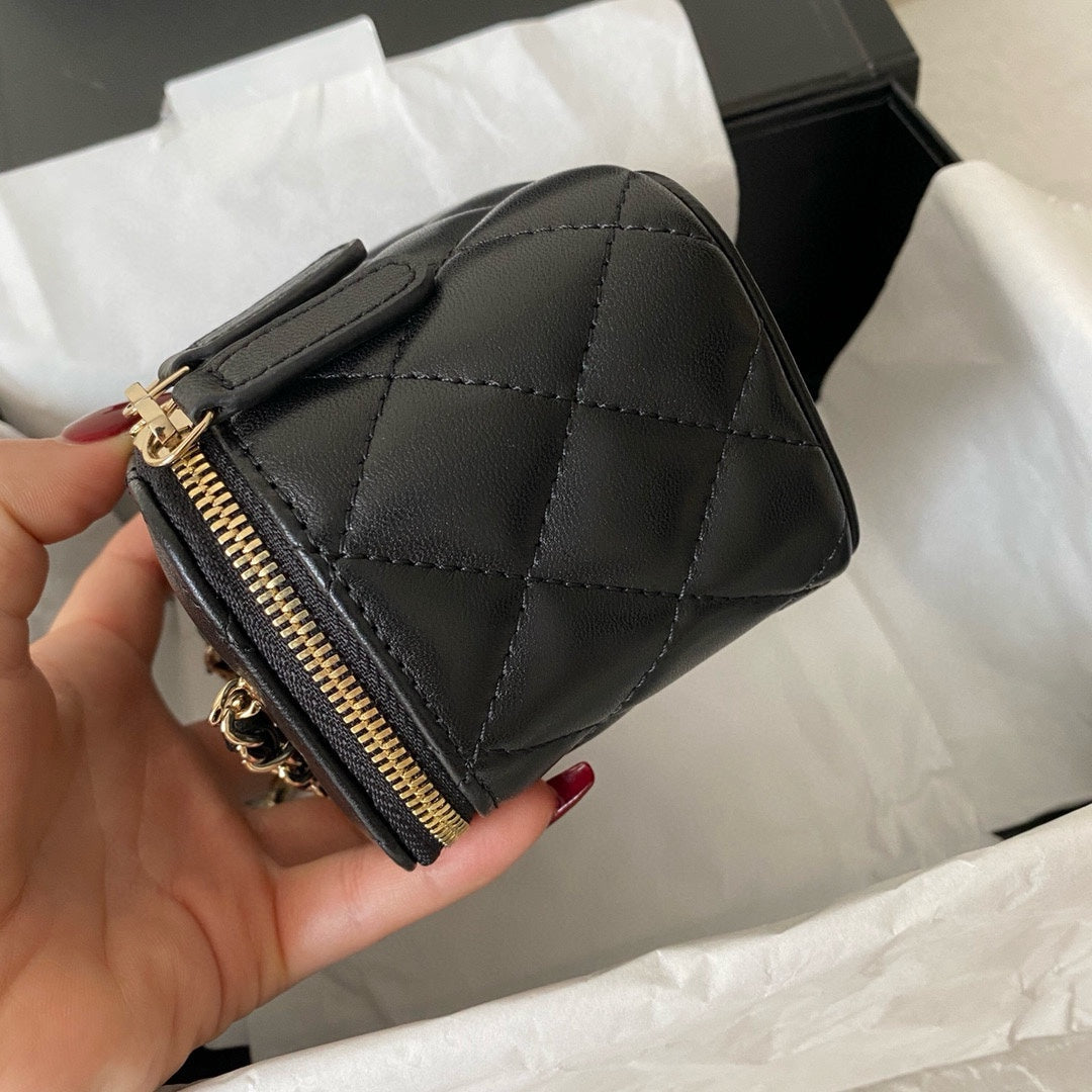 cc classic vanity bag 10cm black lambskin gold hardware mysite