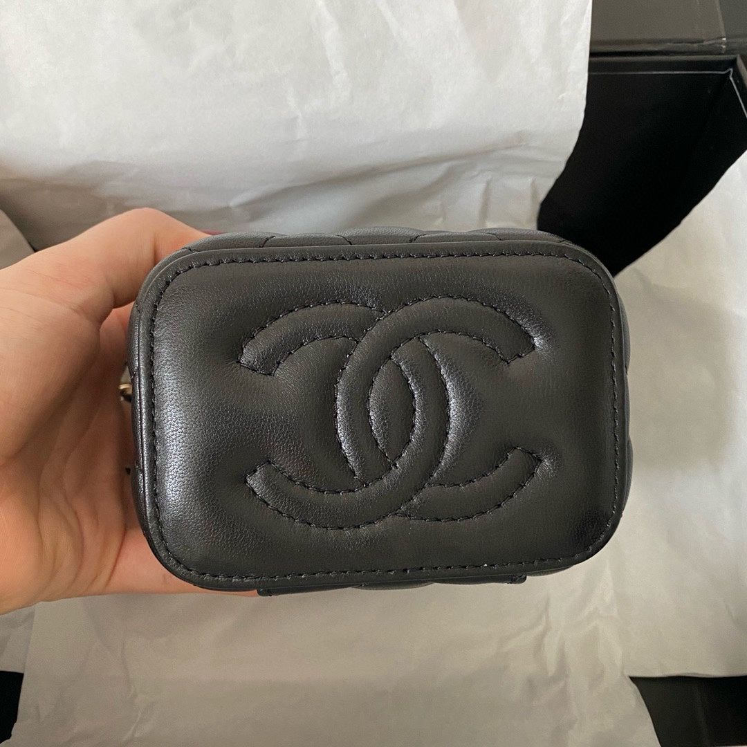 cc classic vanity bag 10cm black lambskin gold hardware mysite