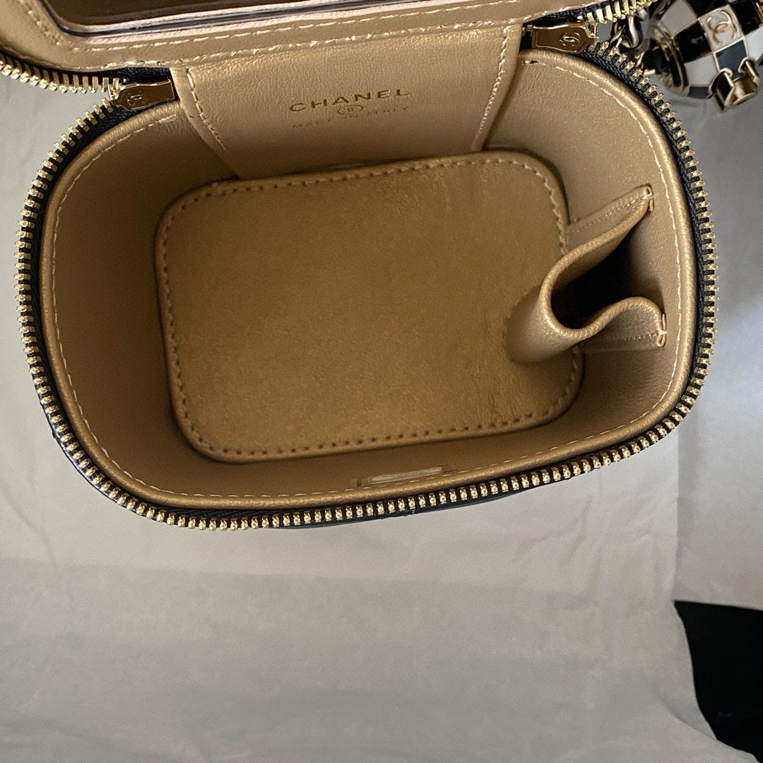 cc classic vanity bag 10cm black lambskin gold hardware mysite