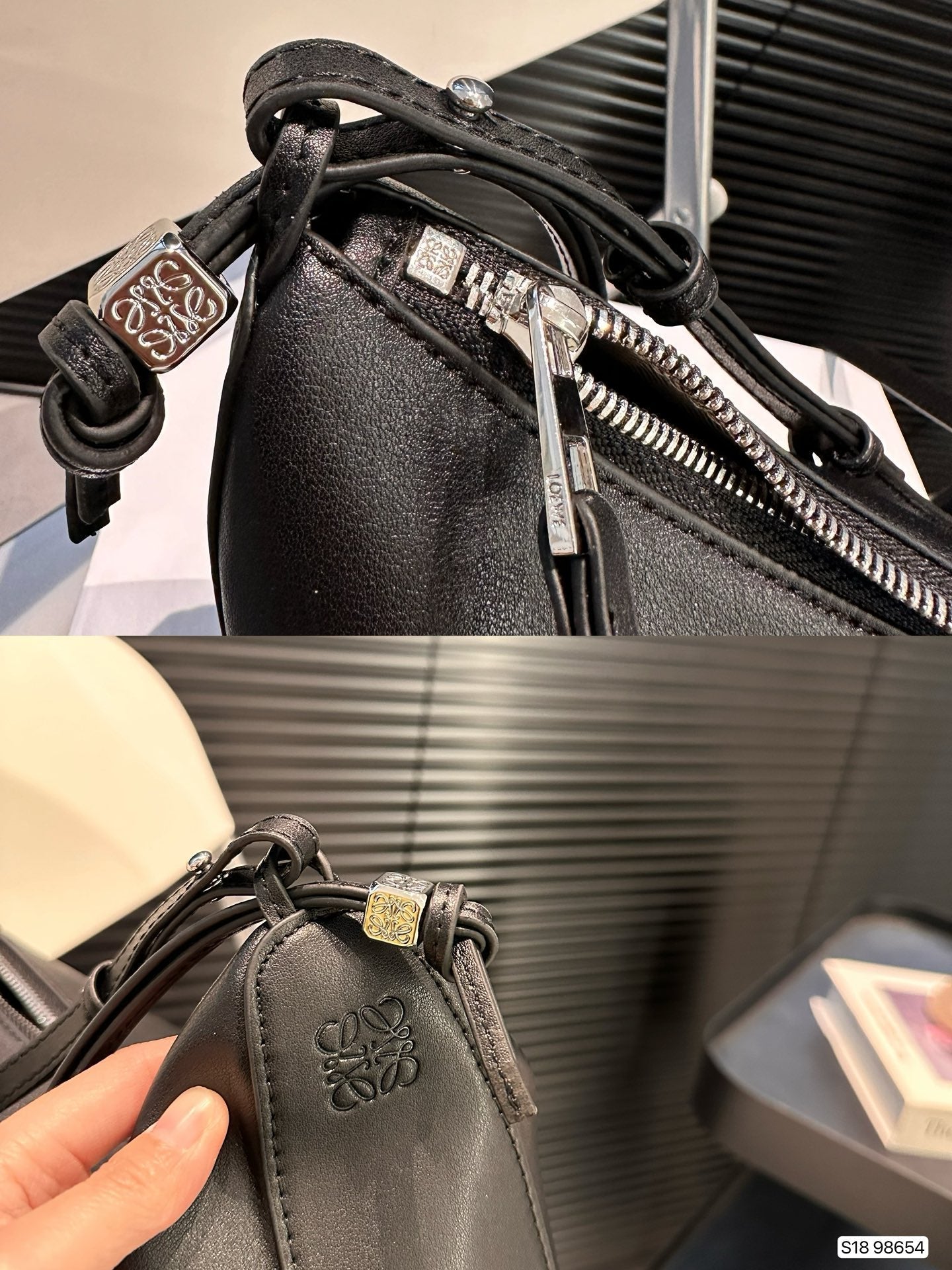 LOE LUNA HOBO 17 BAG IN BLACK CALFSKIN mysite