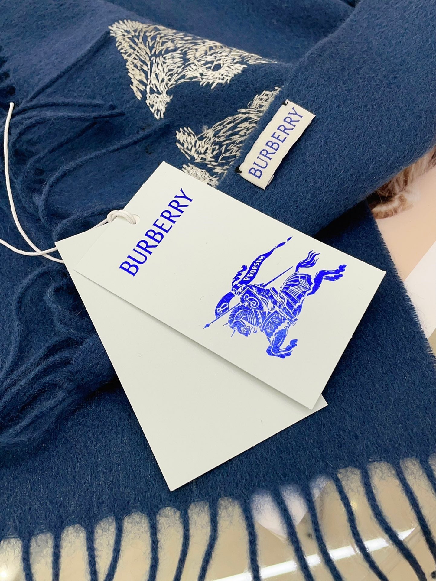 HARE WOOL CASHMERE SCARF 180 CM COBALT BLUE 376428 mysite