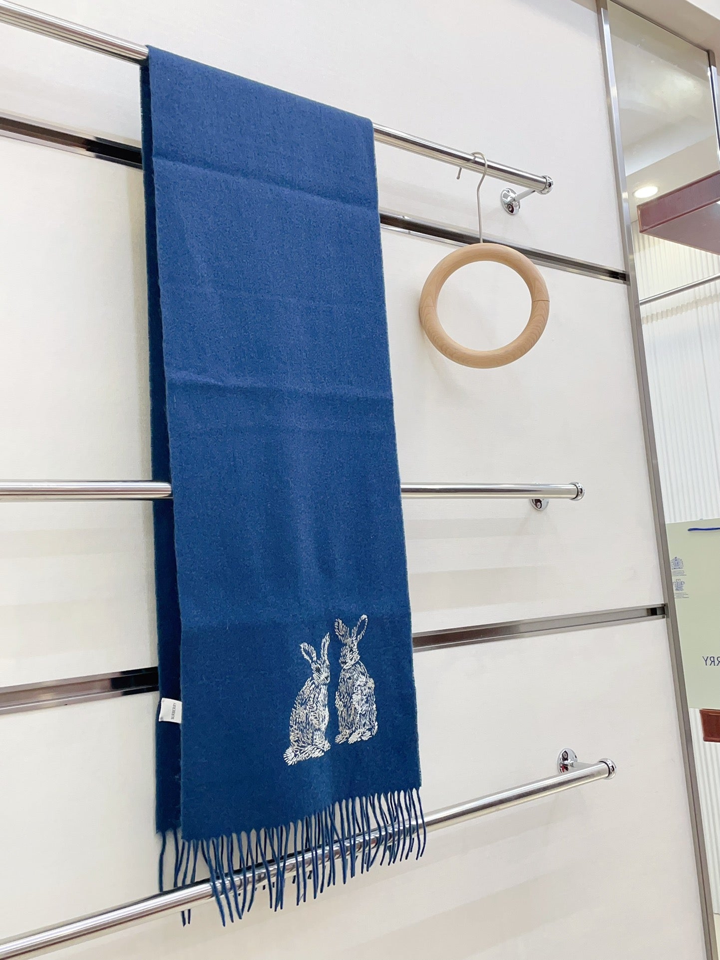 HARE WOOL CASHMERE SCARF 180 CM COBALT BLUE 376428 mysite