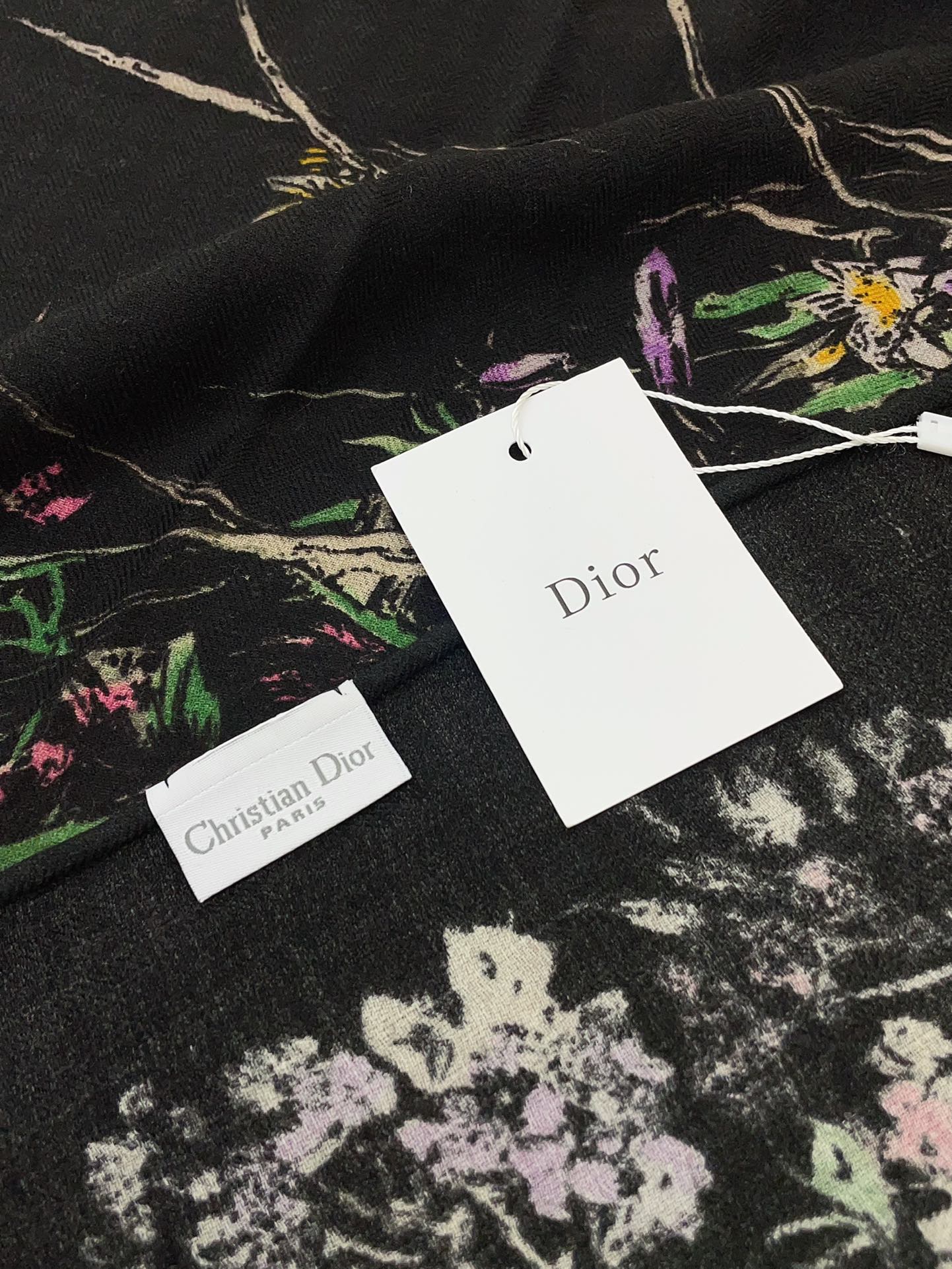 SCARF 140 CM IN BLACK MONOGRAM SILK AND CASHMERE 378469 mysite