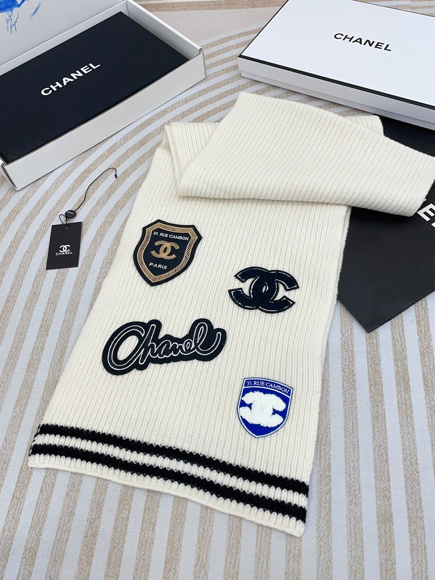 SCARF 180 CM IN WHITE PURE CASHMERE WITH STICKER 389997 mysite