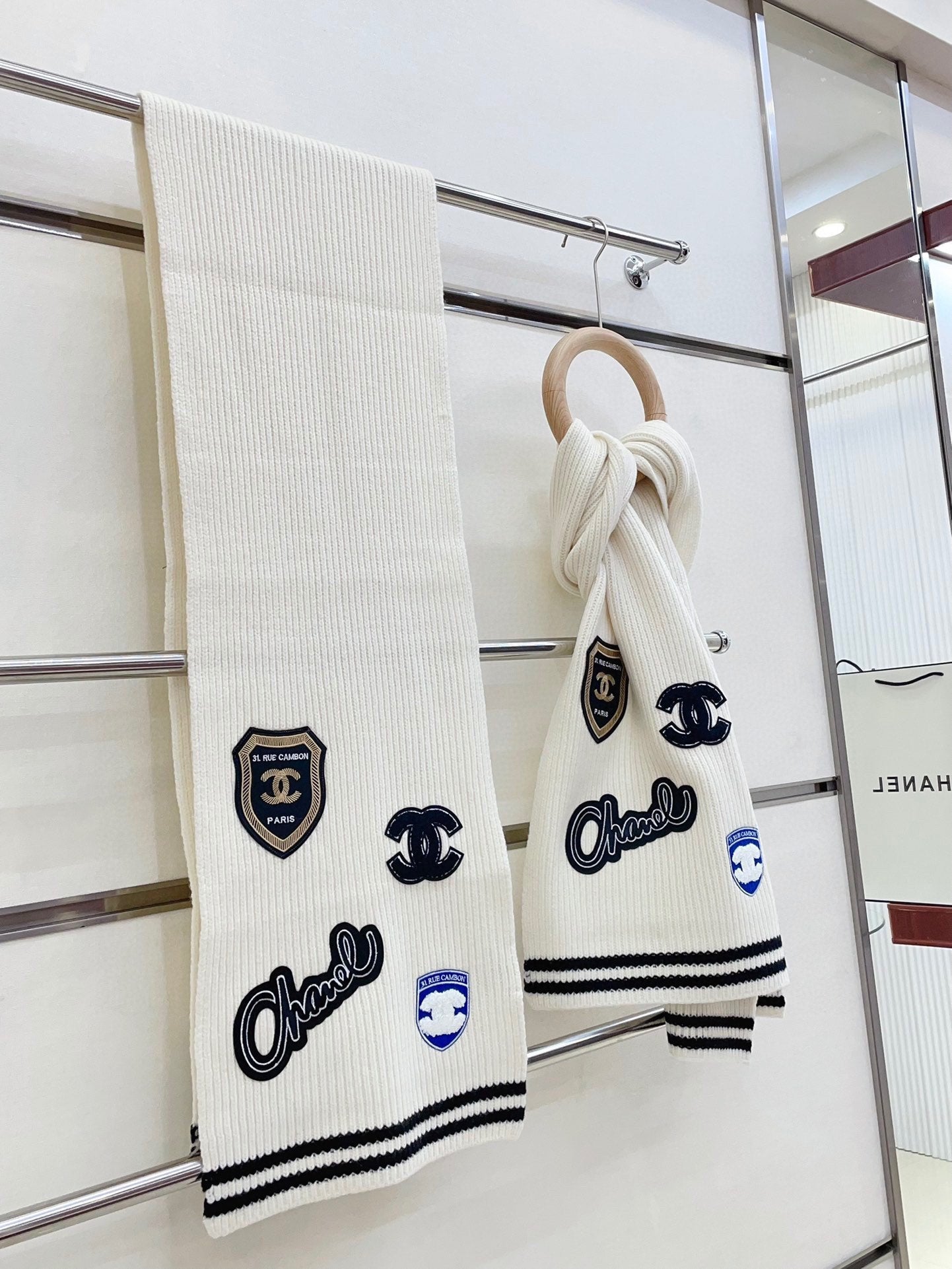 SCARF 180 CM IN WHITE PURE CASHMERE WITH STICKER 389997 mysite