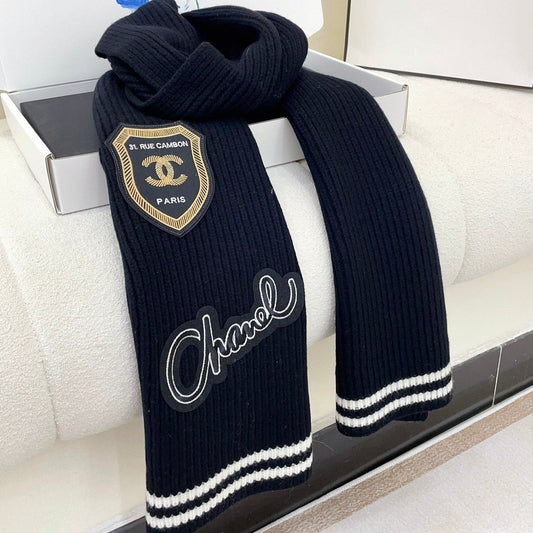 SCARF 180 CM IN BLACK PURE CASHMERE WITH STICKER 389998 mysite