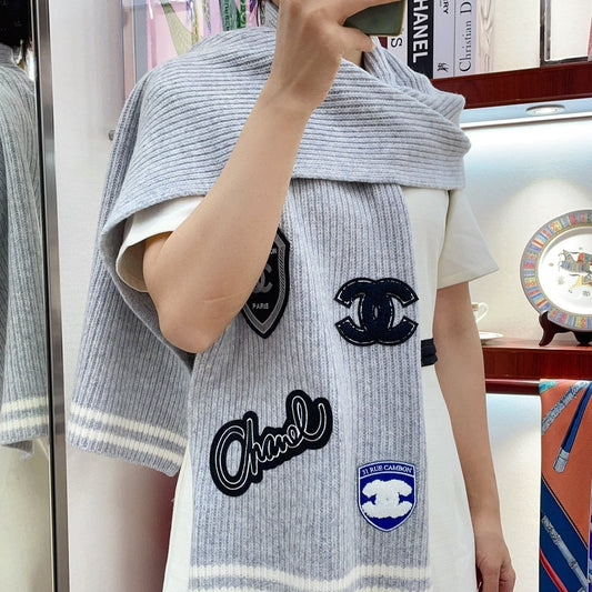 SCARF 180 CM IN CLOUD GRAY PURE CASHMERE WITH STICKER 389999 mysite