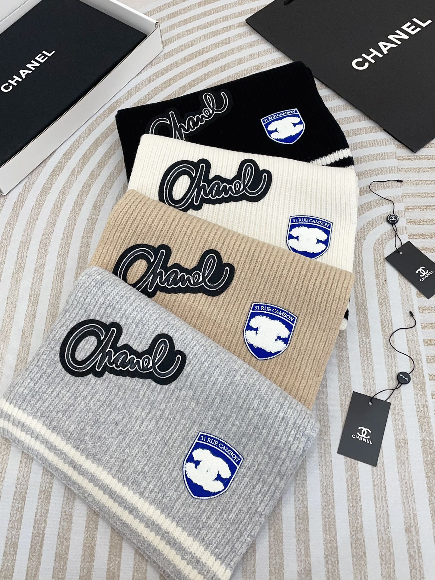 SCARF 180 CM IN TAN BEIGE PURE CASHMERE WITH STICKER 390000 mysite