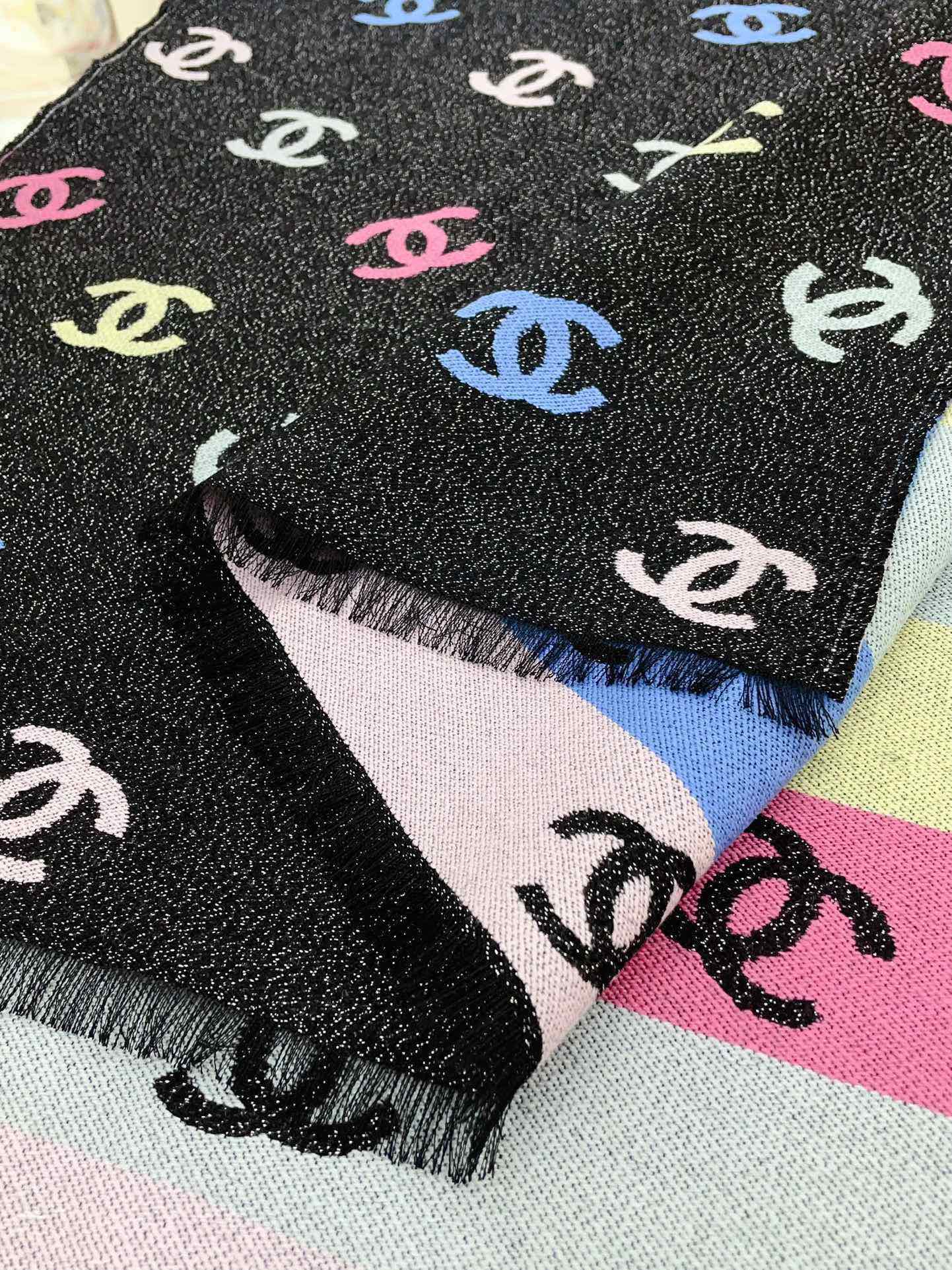 RAINBOW SCARF 180 CM IN COLORFUL CASHMERE AND WOOL 390961 mysite