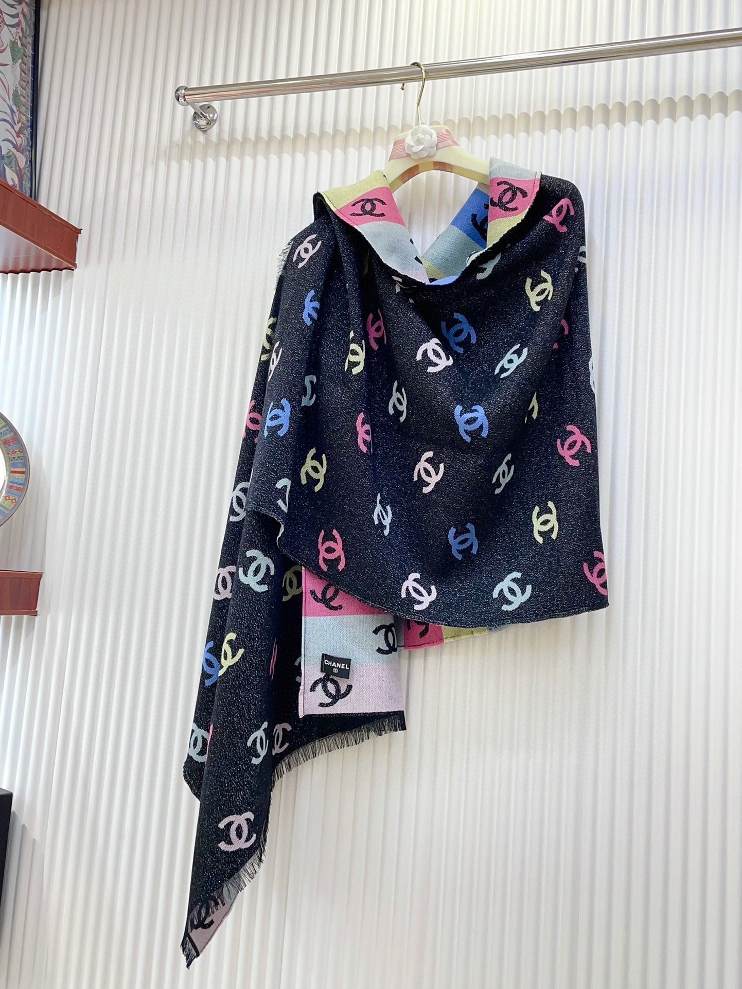 RAINBOW SCARF 180 CM IN COLORFUL CASHMERE AND WOOL 390961 mysite