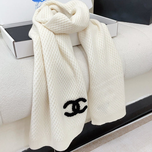 SCARF 190 CM IN WHITE CASHMERE 393183 mysite