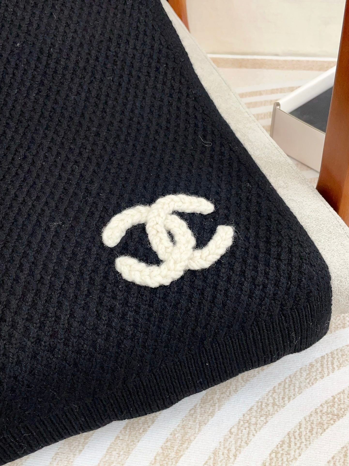 SCARF 190 CM IN BLACK CASHMERE 393184 mysite