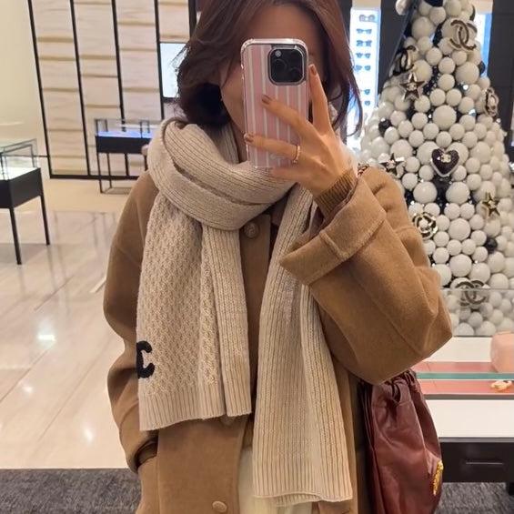 SCARF 190 CM IN DESERT BROWN CASHMERE 393185 mysite