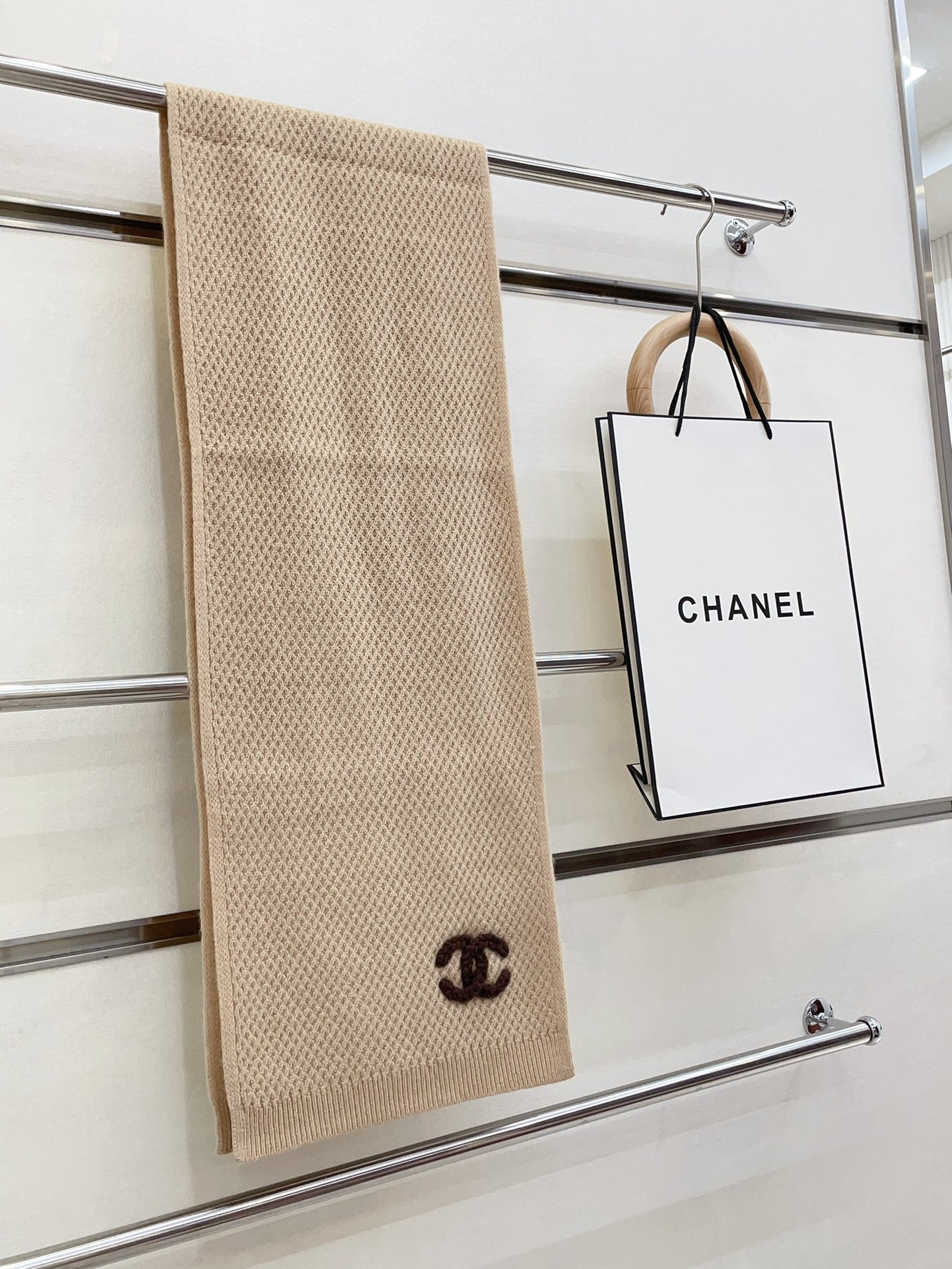 SCARF 190 CM IN DESERT BROWN CASHMERE 393185 mysite