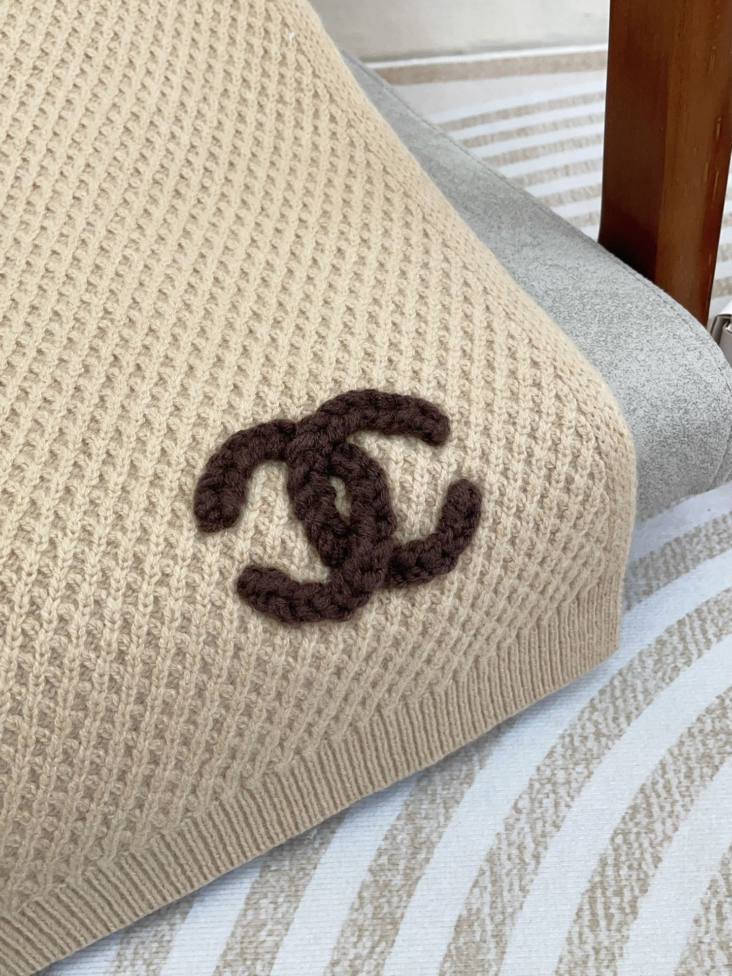 SCARF 190 CM IN DESERT BROWN CASHMERE 393185 mysite