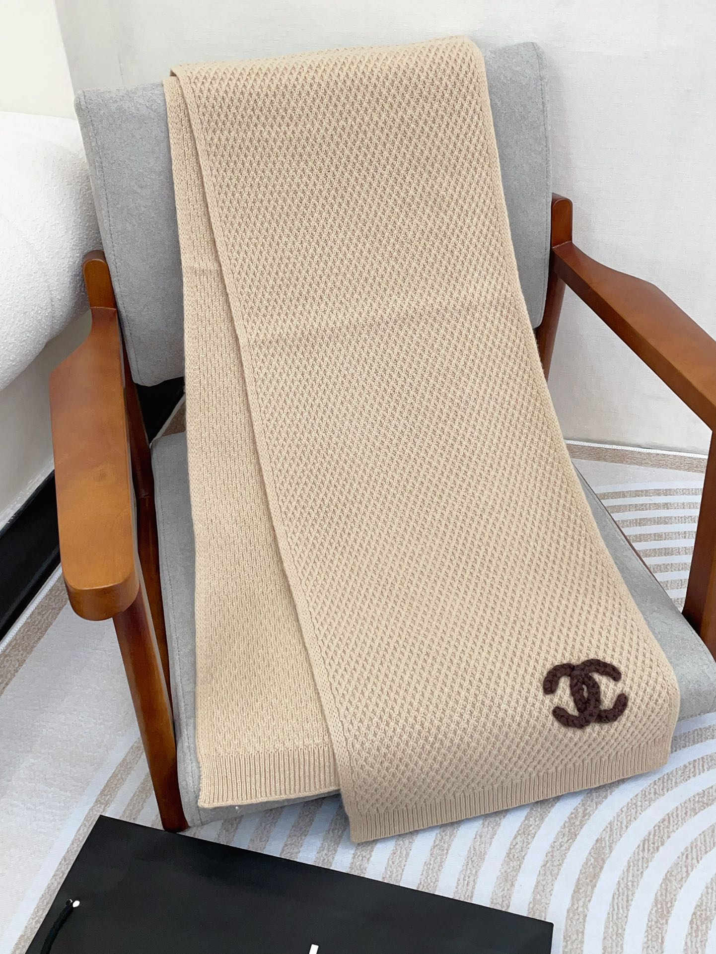 SCARF 190 CM IN DESERT BROWN CASHMERE 393185 mysite