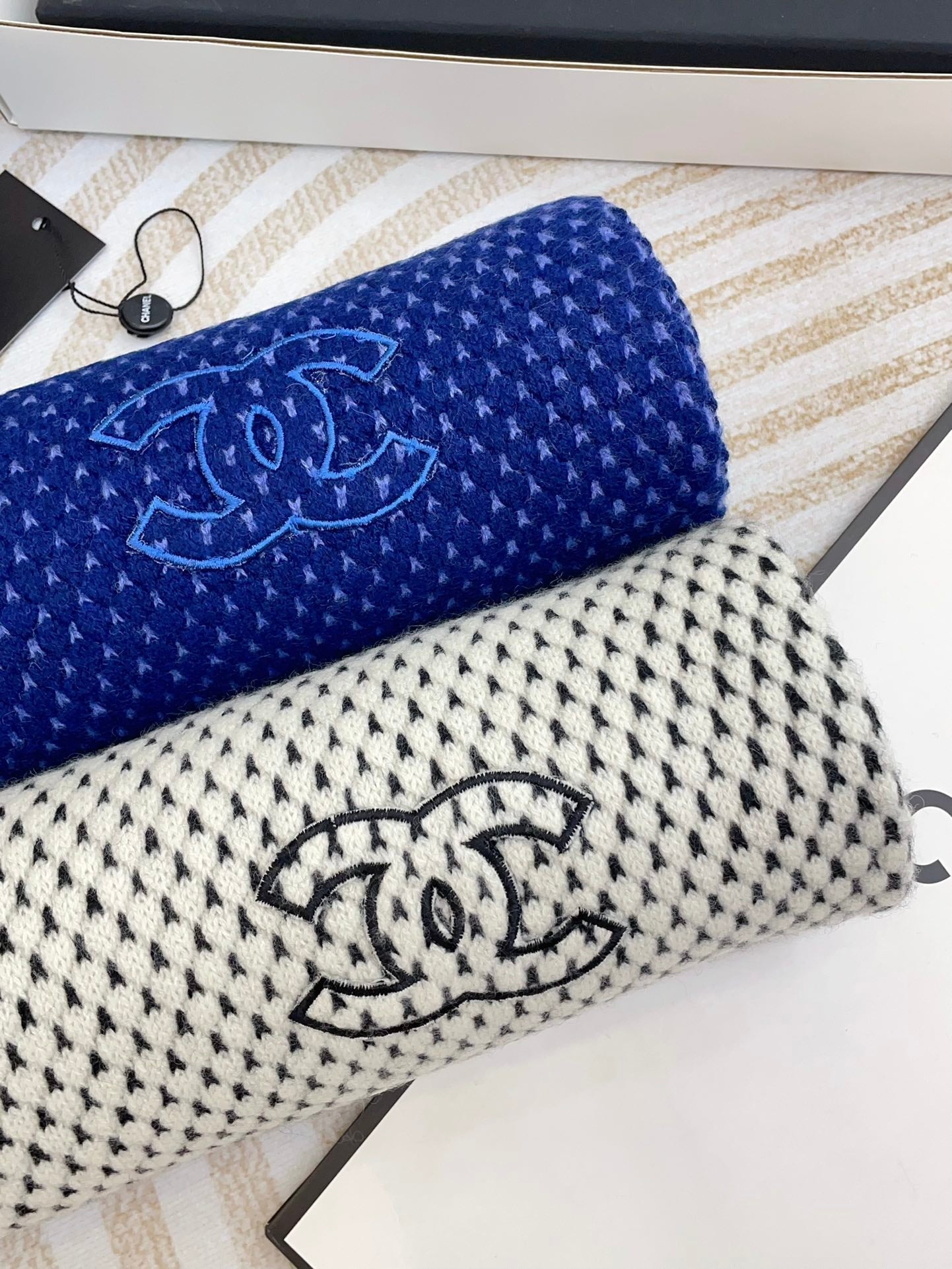 SCARF 180 CM IN AZURE BLUE CASHMERE  394593 mysite