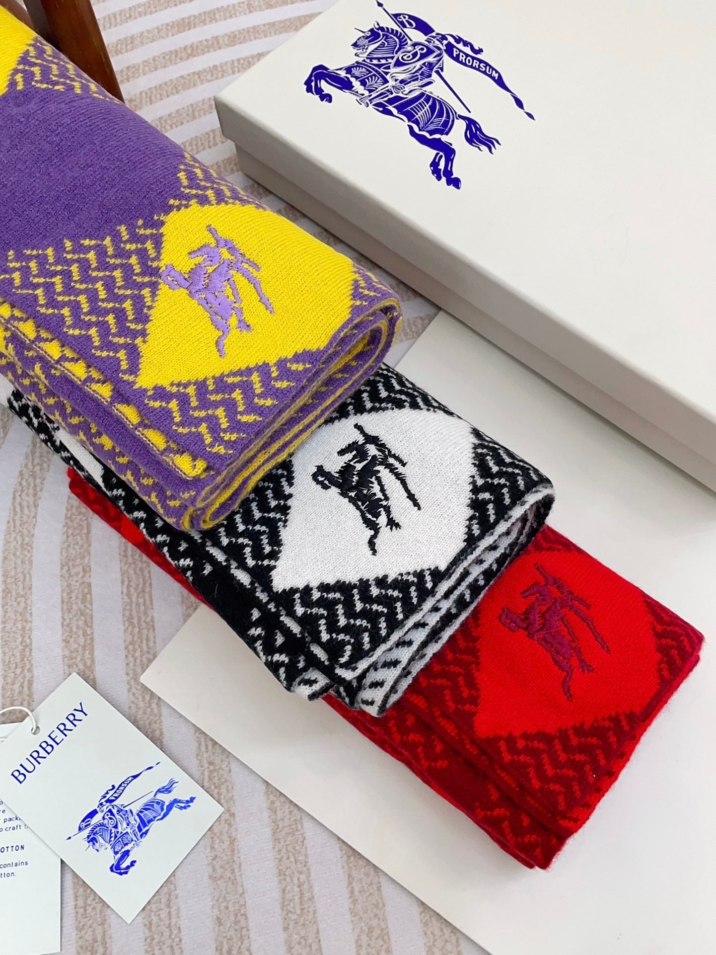 ARGYLE WOOL SCARF 190 CM CHERRY RED 394597 mysite