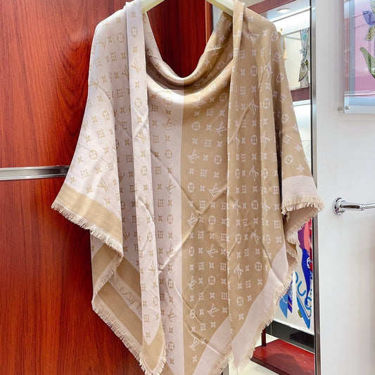 DUOGRAM SCARF 140 CM IN PINK BEIGE SILK 396238 mysite