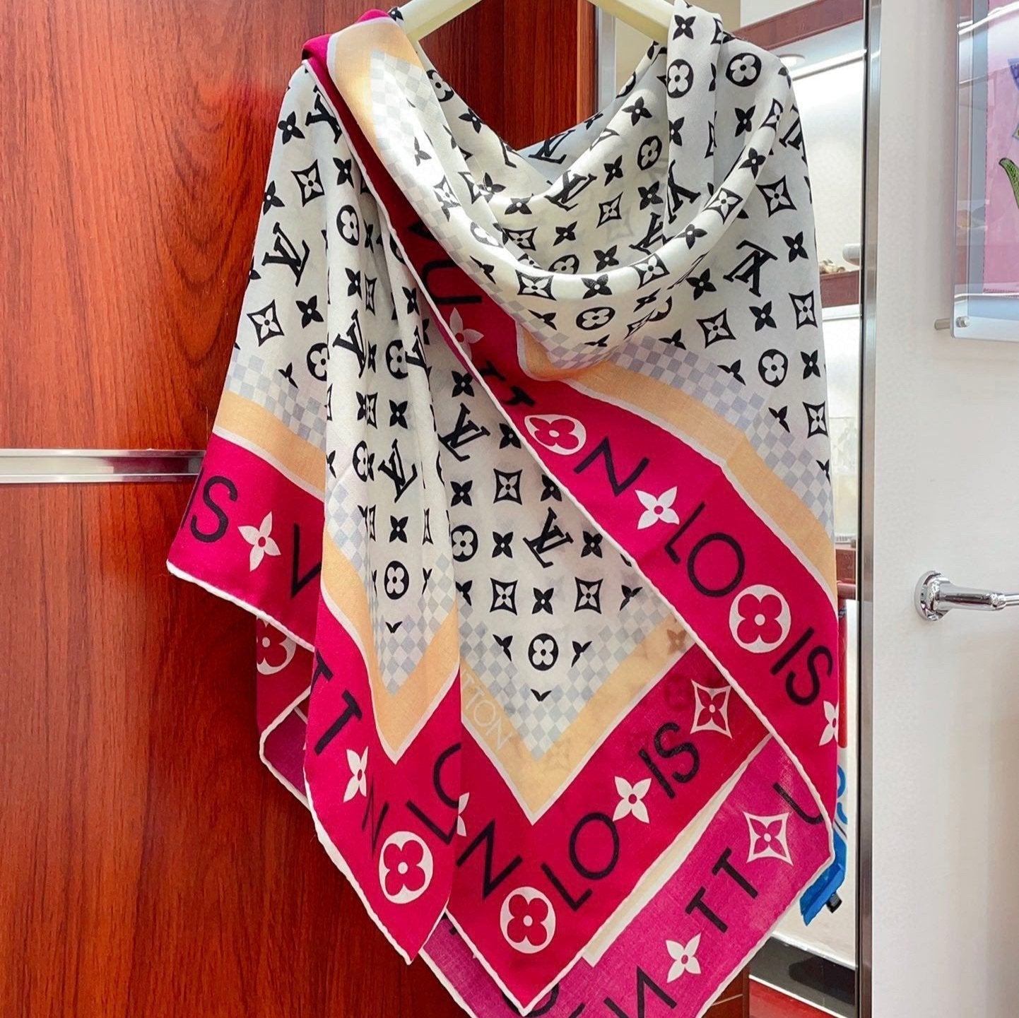 MONOGRAM INFINITY 135 CM SQUARE SILK SCARF COLORFUL 398265 mysite