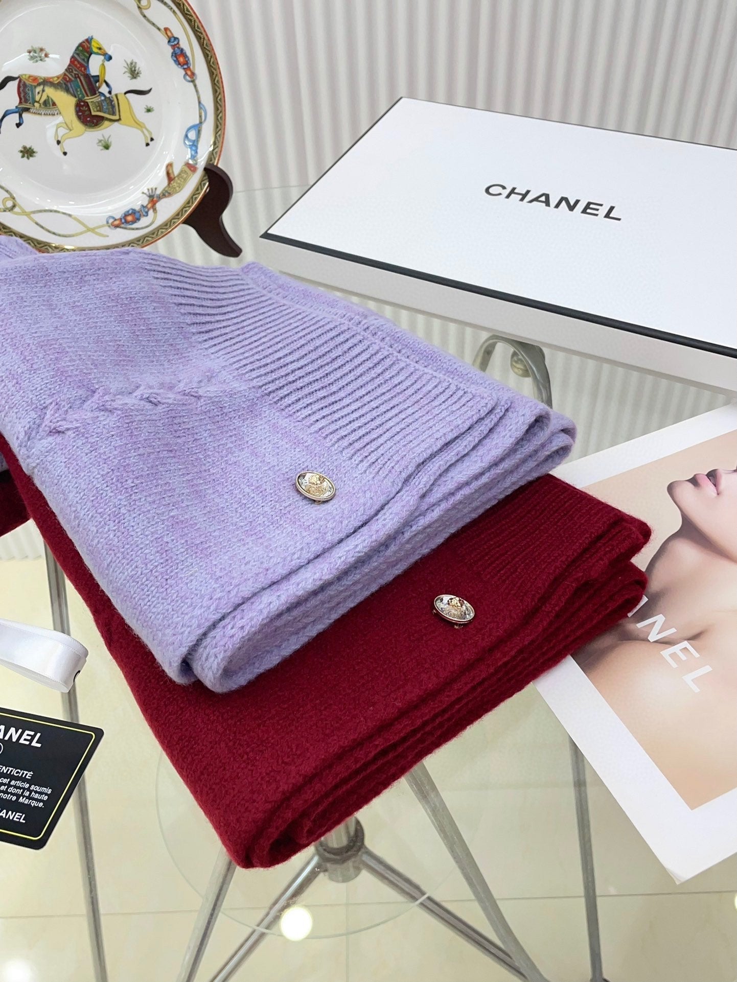 SCARF 180 CM IN HEATHER PURPLE CASHMERE 398267 mysite