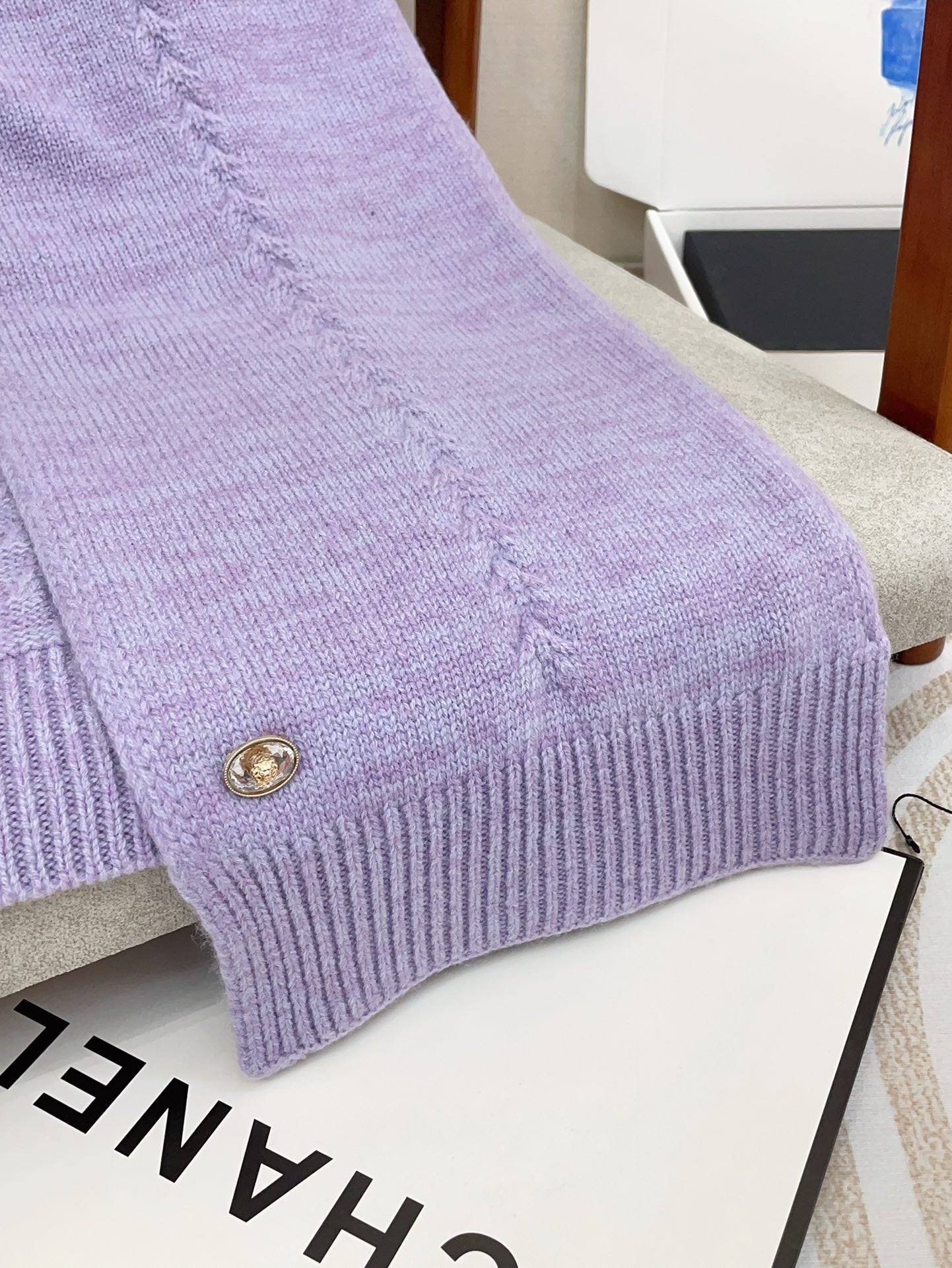 SCARF 180 CM IN HEATHER PURPLE CASHMERE 398267 mysite