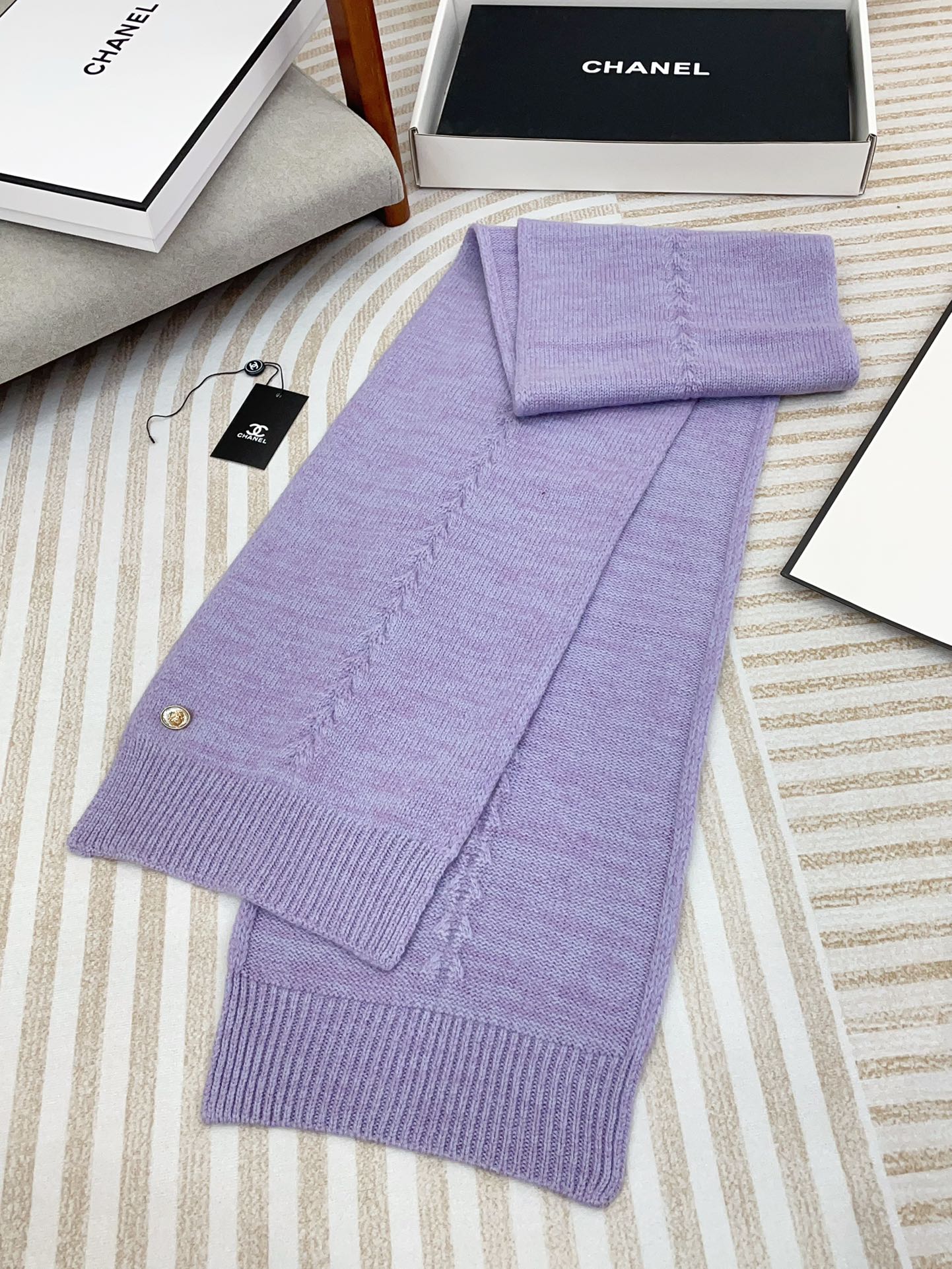 SCARF 180 CM IN HEATHER PURPLE CASHMERE 398267 mysite