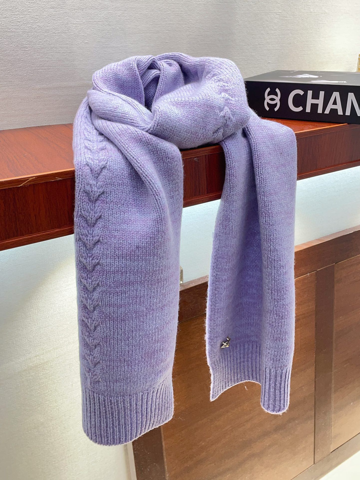 SCARF 180 CM IN HEATHER PURPLE CASHMERE 398267 mysite