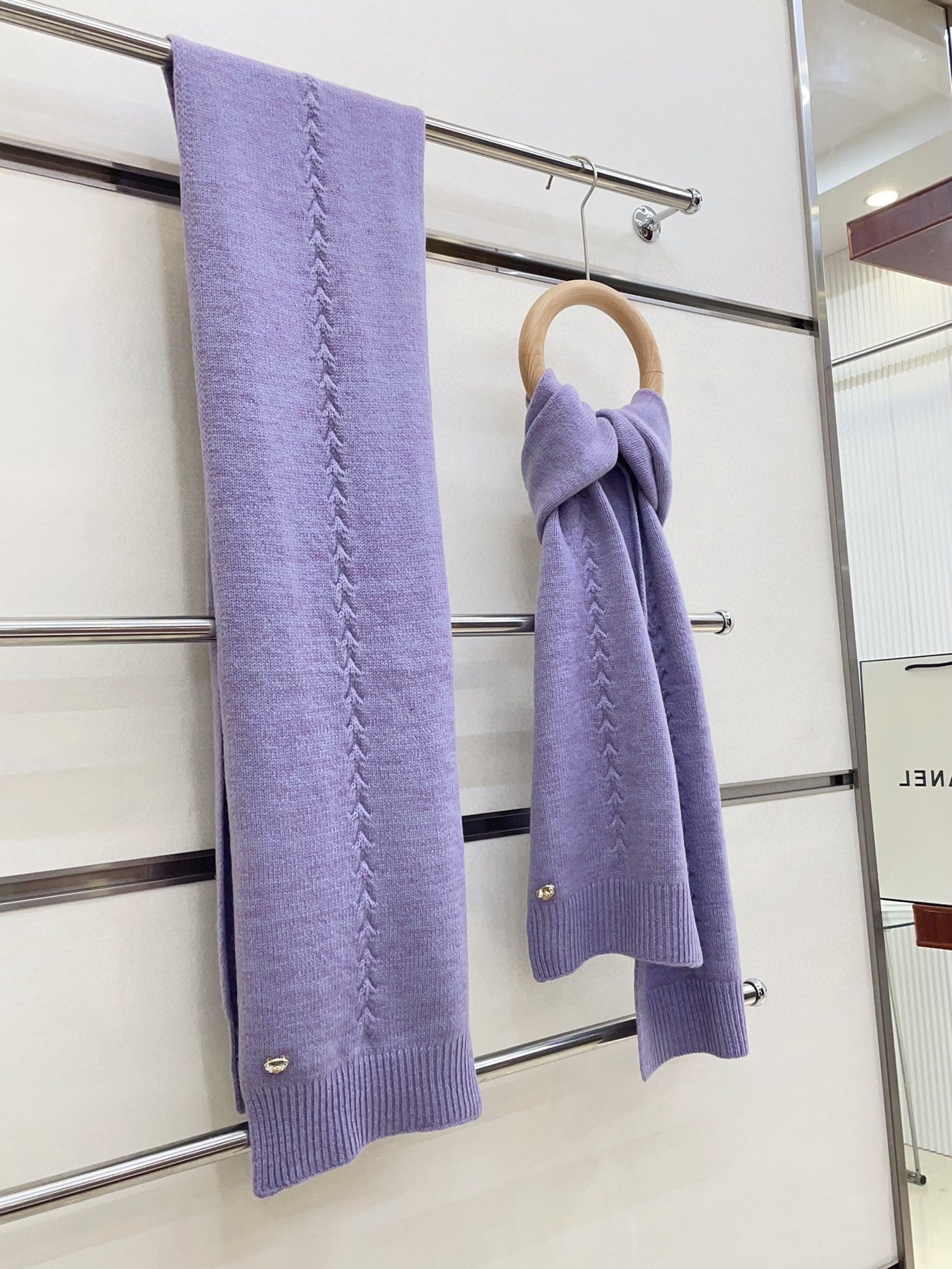 SCARF 180 CM IN HEATHER PURPLE CASHMERE 398267 mysite