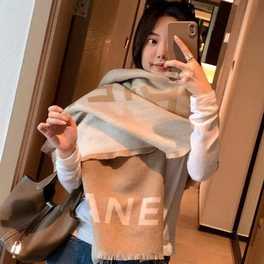 CASHMERE GRADIENT SCARF 200 CM CAMEL BEIGE 402091 mysite