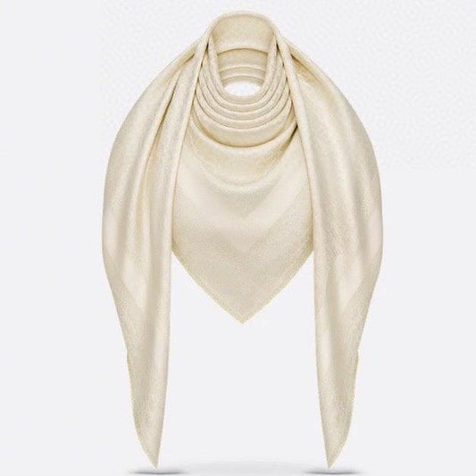 SQUARE SCARF 140 CM IN WHITE WOOL AND SILK  408660 mysite