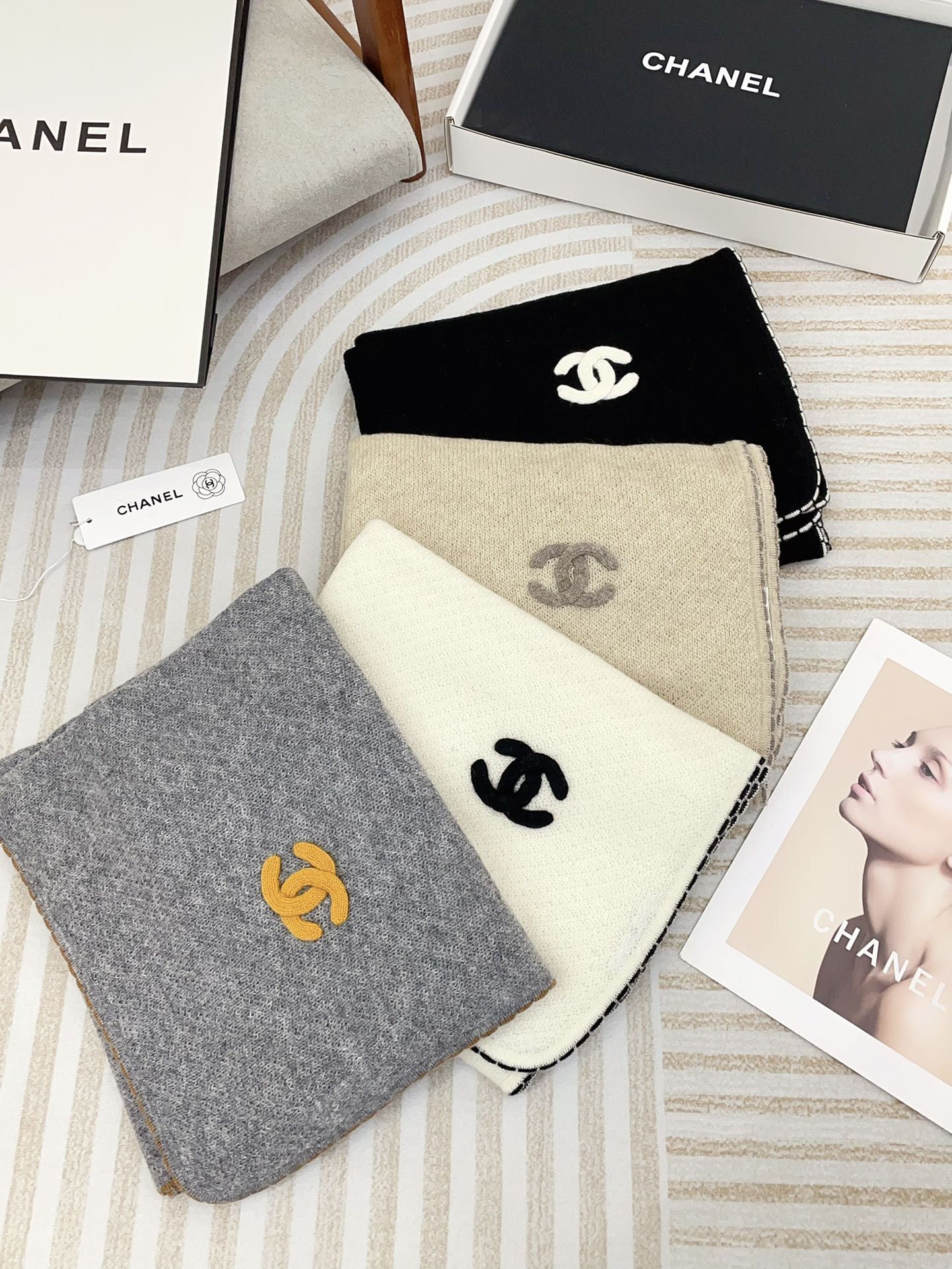 CC Scarf 190 CM In White Cashmere 419815 mysite