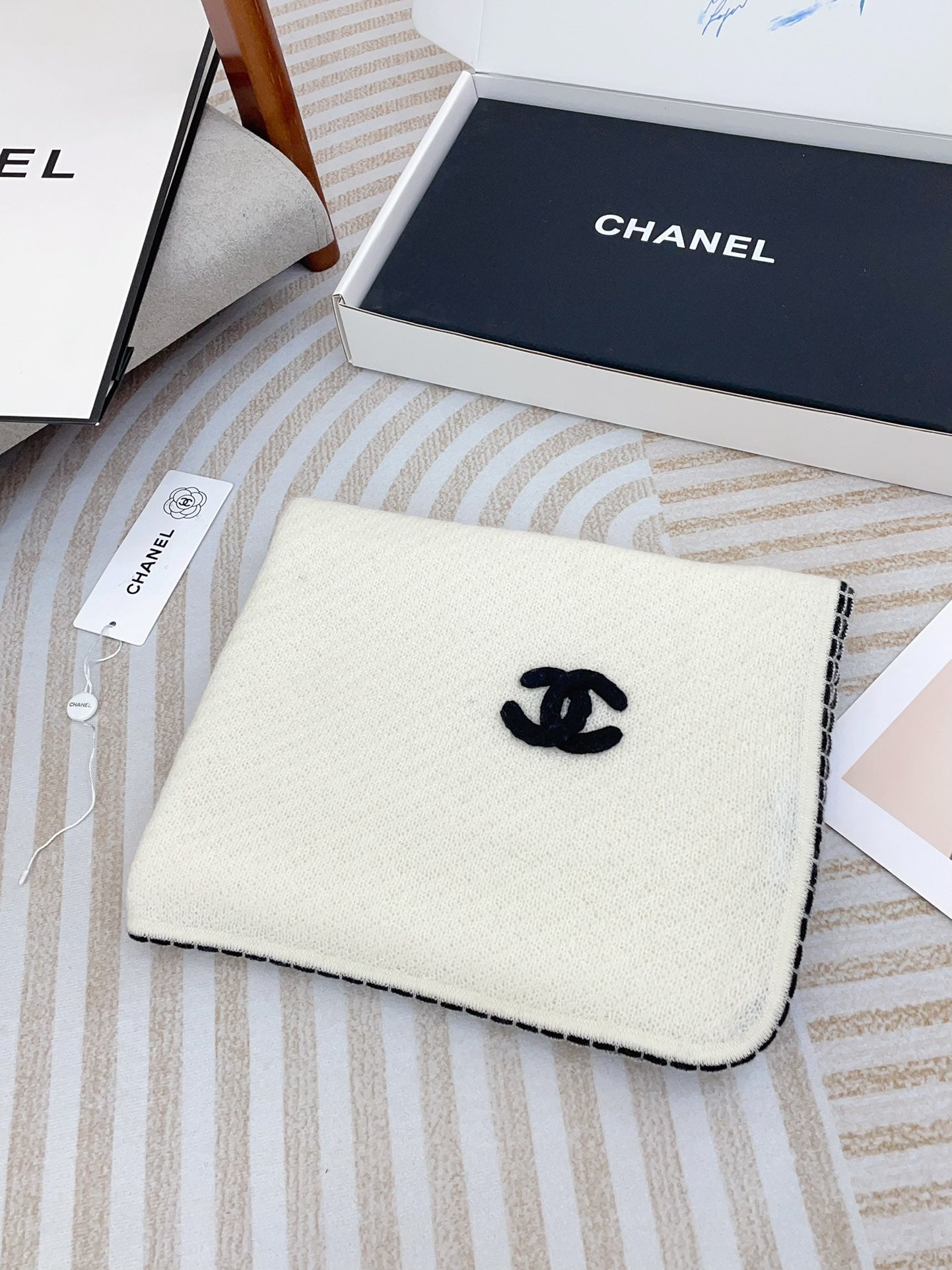 CC Scarf 190 CM In White Cashmere 419815 mysite